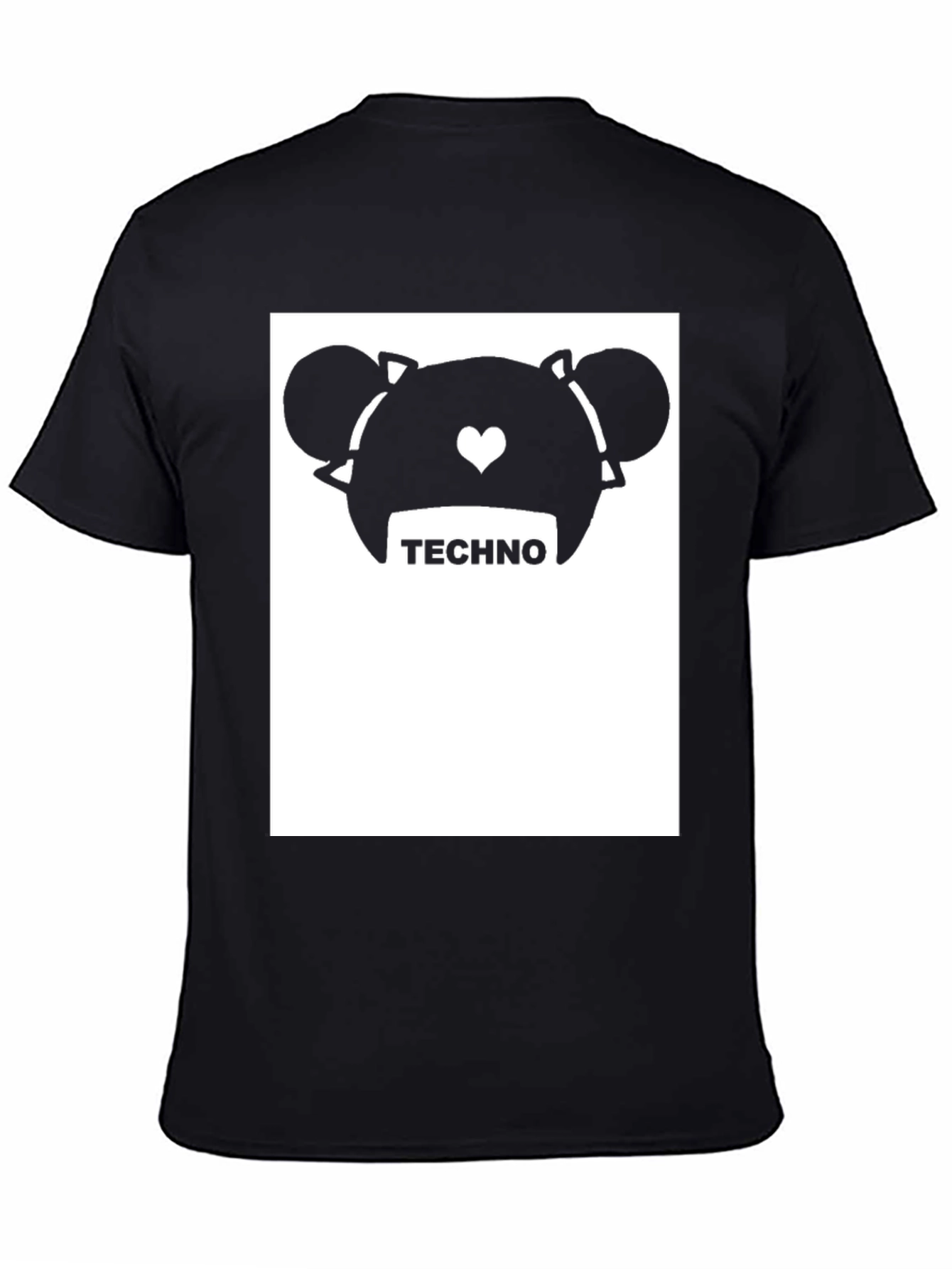 Techno Anime Graphic Tee - Black Cotton Blend