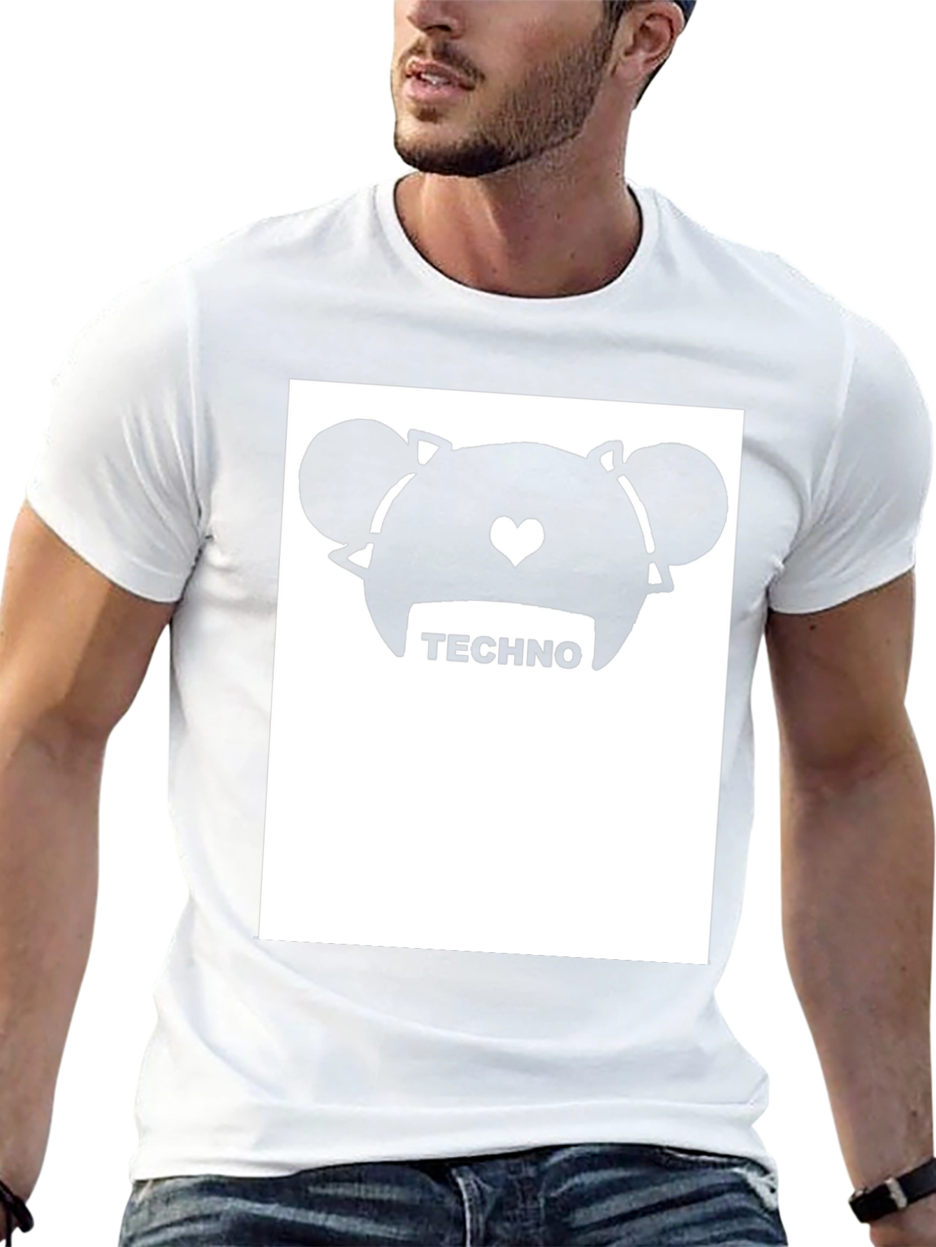 Techno Anime Graphic Tee - Black Cotton Blend