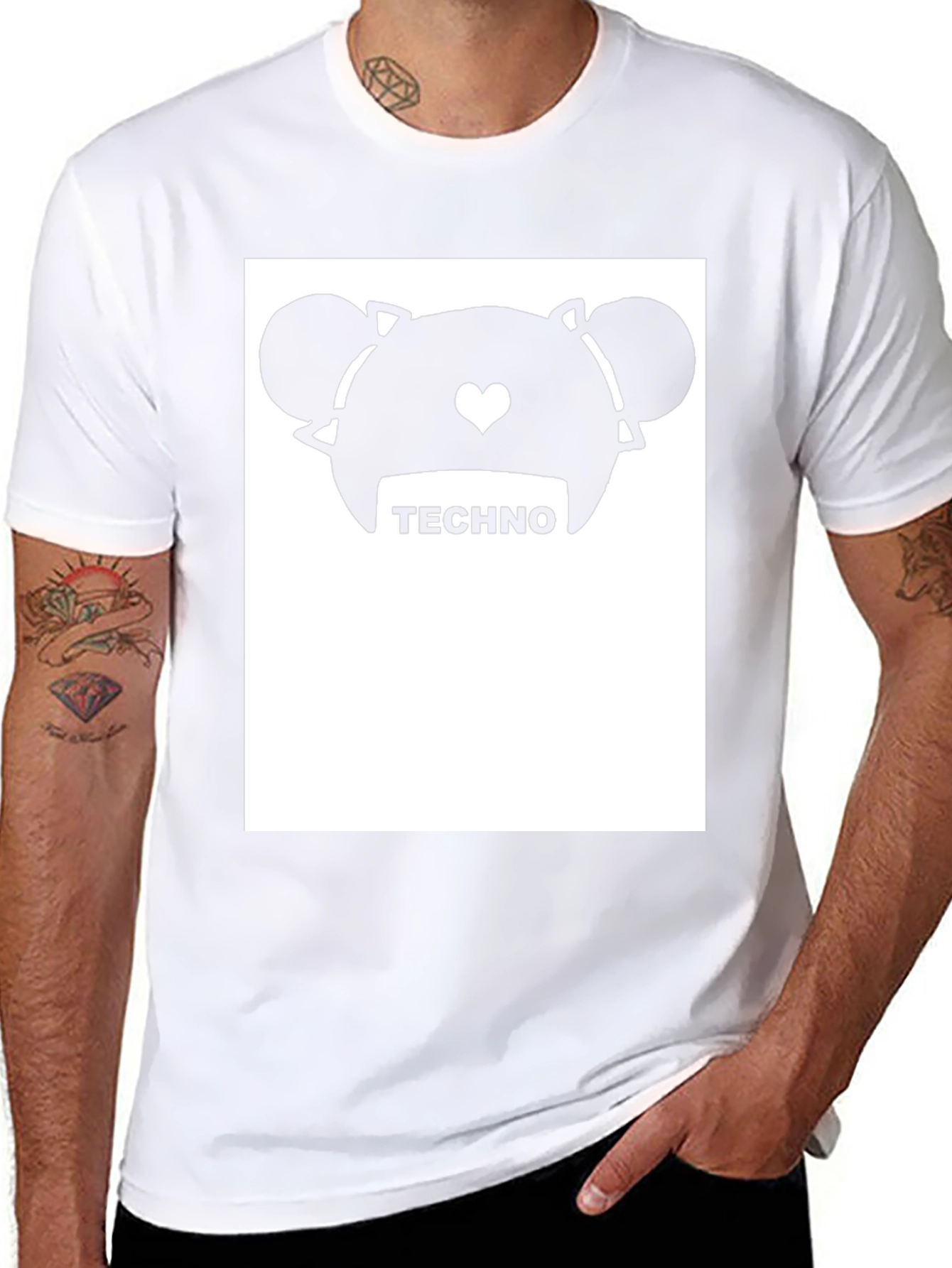 Techno Anime Graphic Tee - Black Cotton Blend