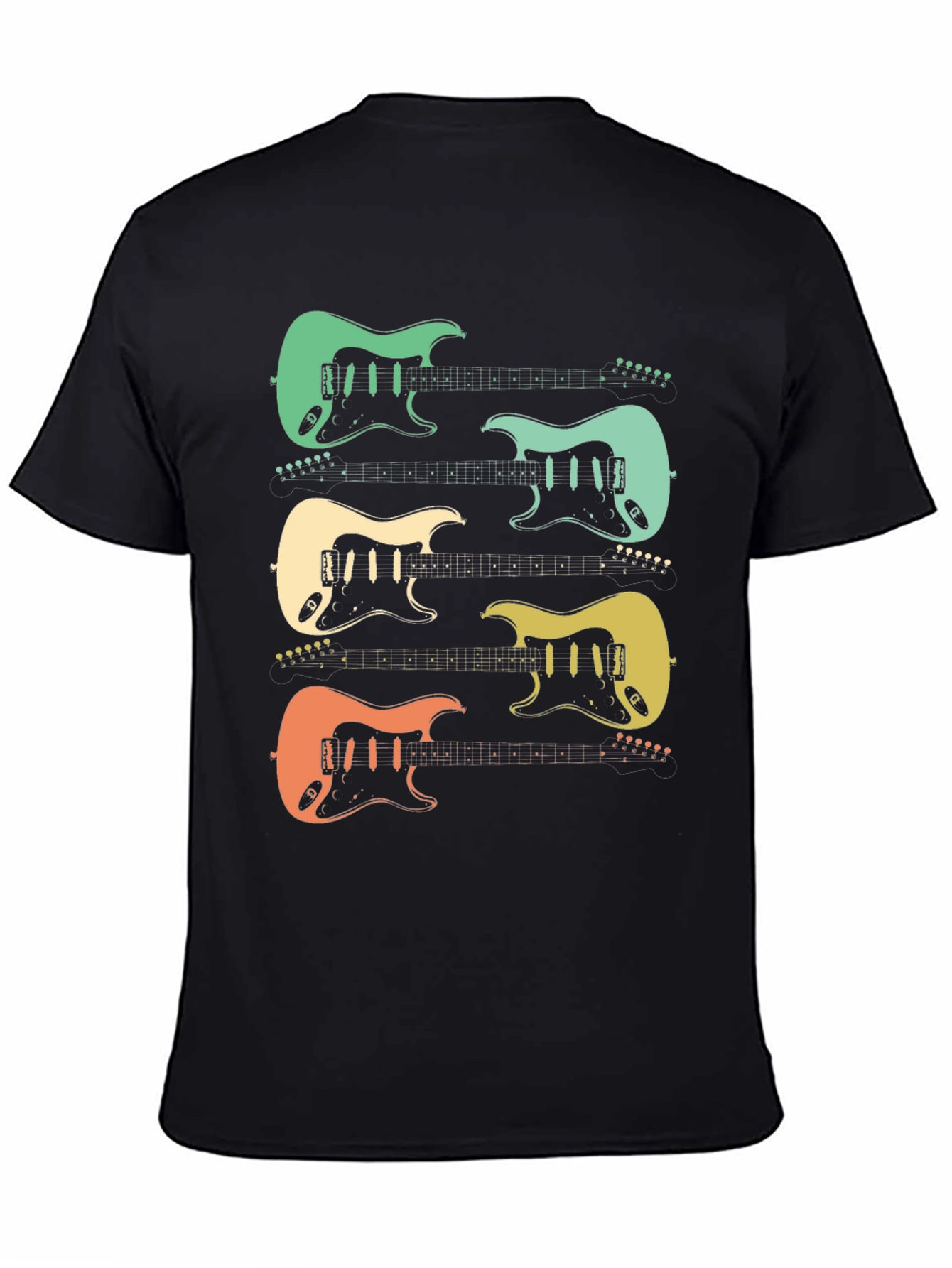 Retro Electric Guitar Graphic Tee - Music Lover T-Shirt