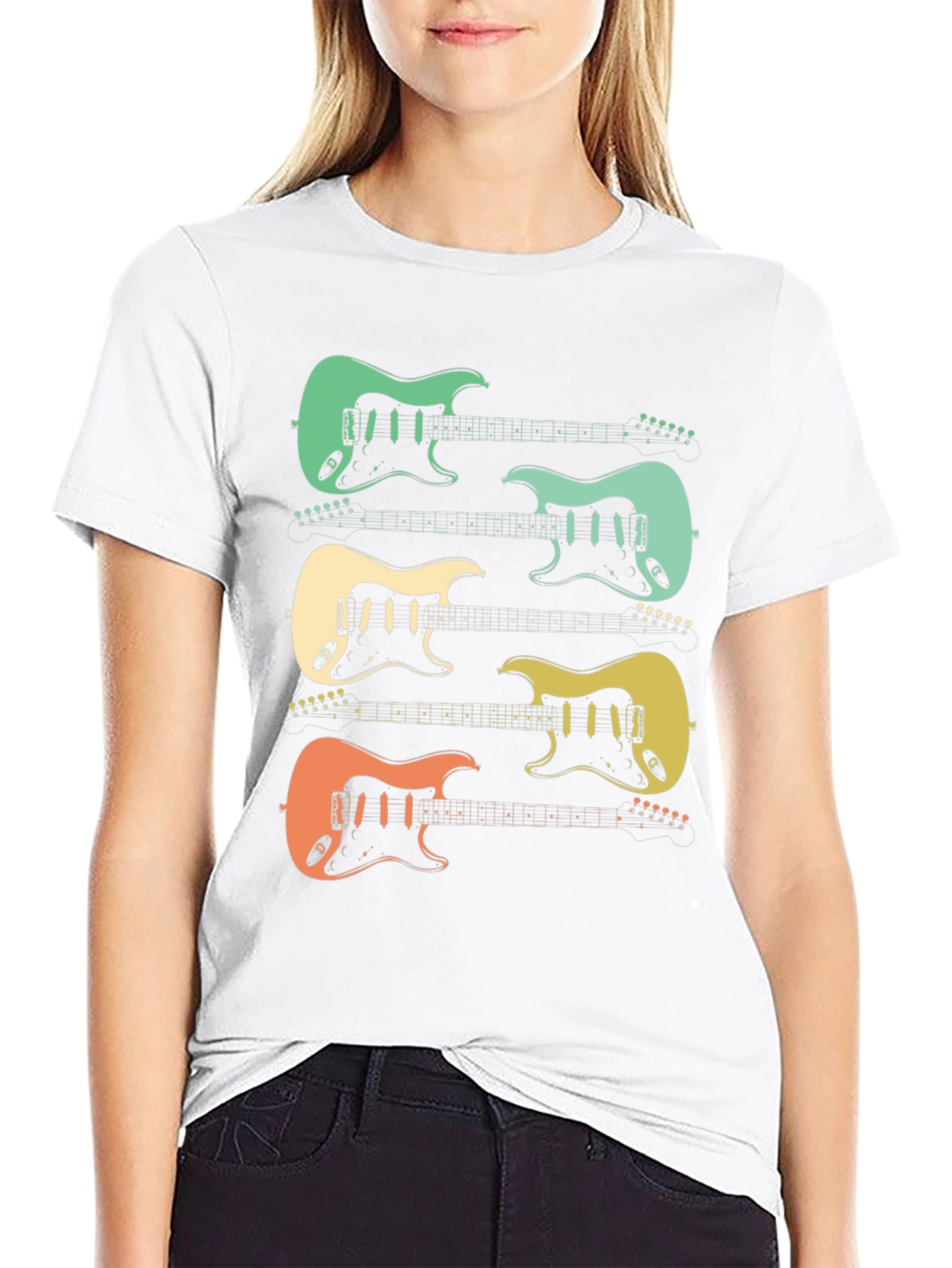 Retro Electric Guitar Graphic Tee - Music Lover T-Shirt