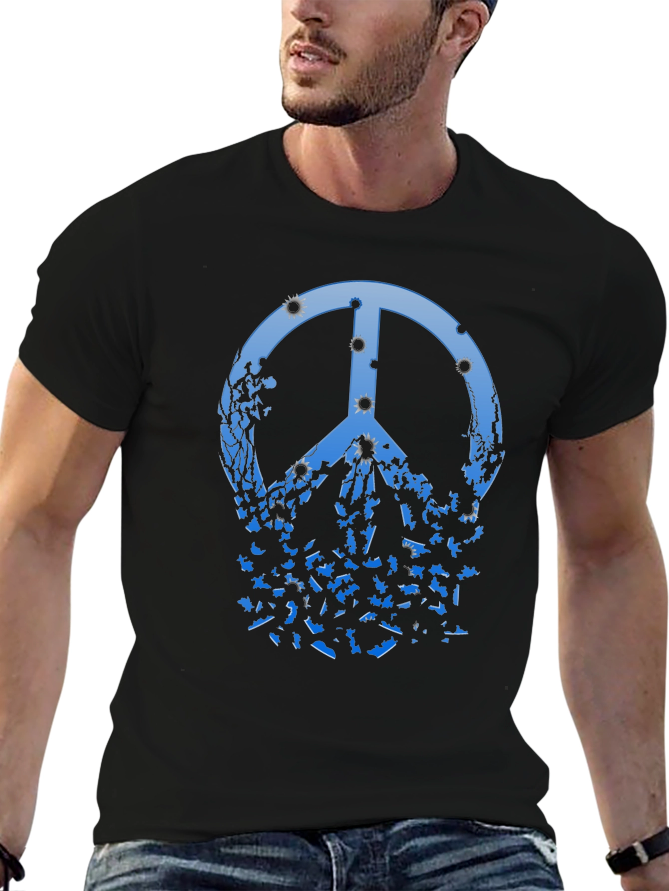 Peace Sign Black Graphic Tee