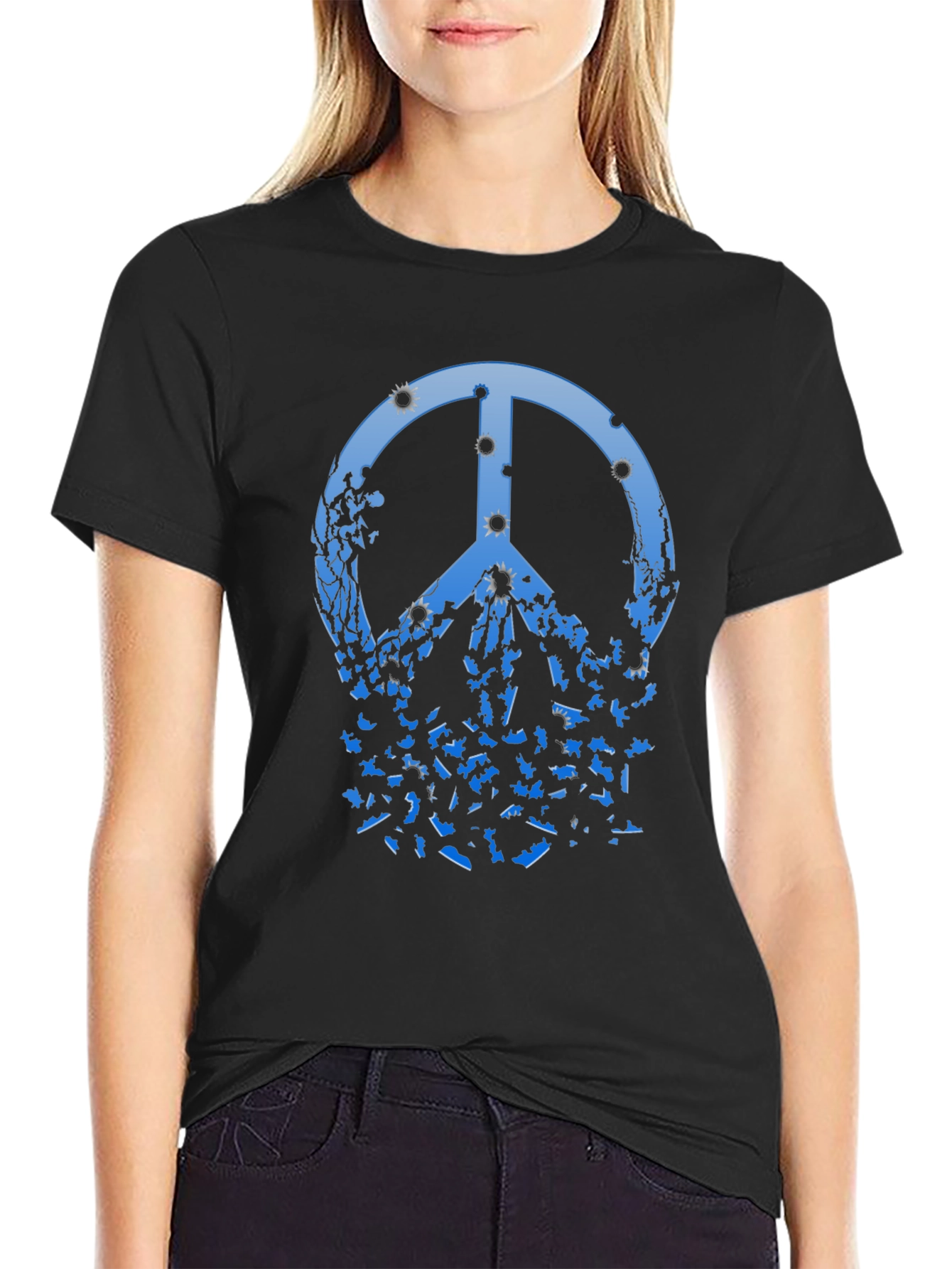 Peace Sign Black Graphic Tee