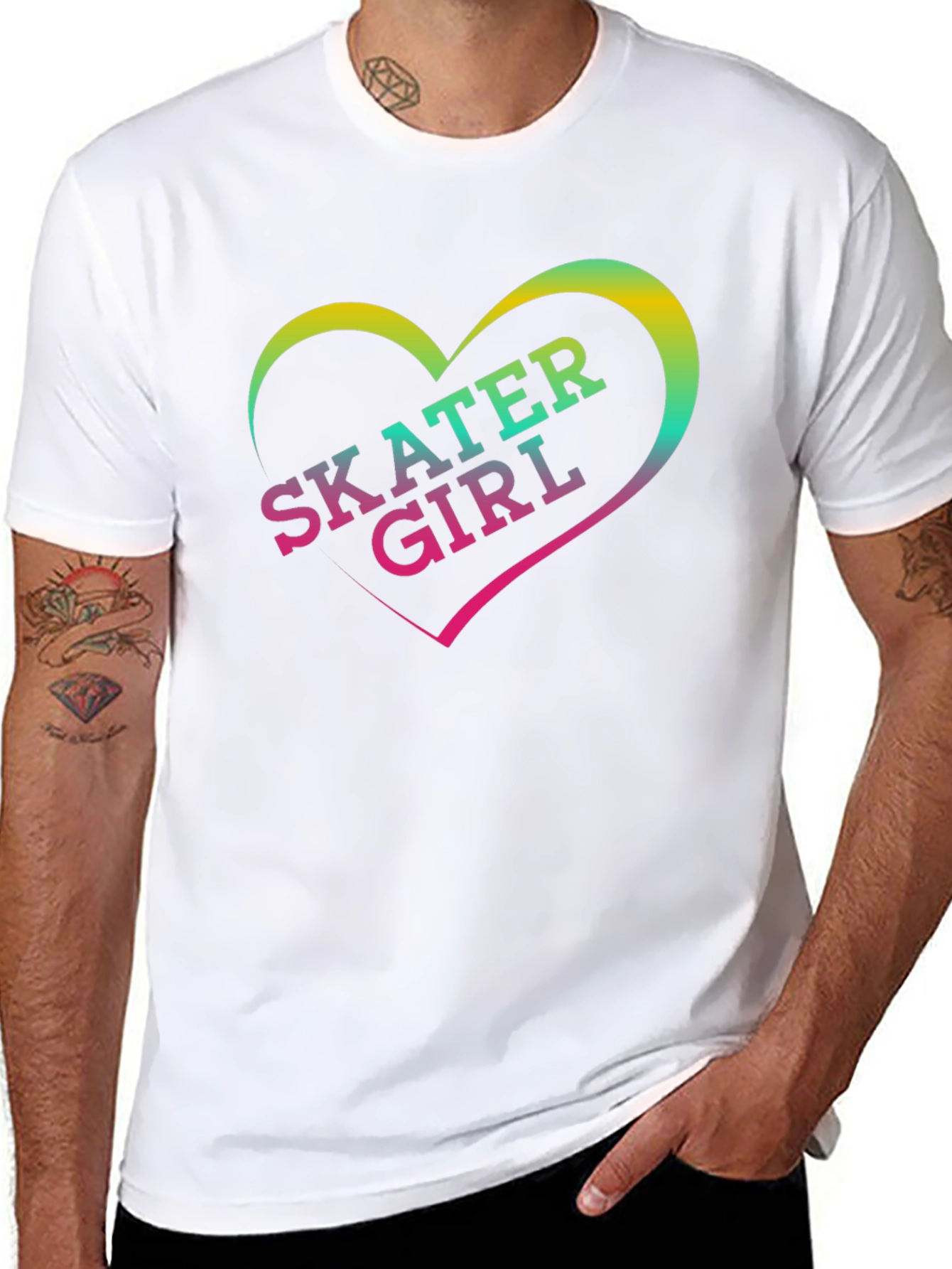 Skater Girl Graphic T-Shirt - Black Cotton Tee