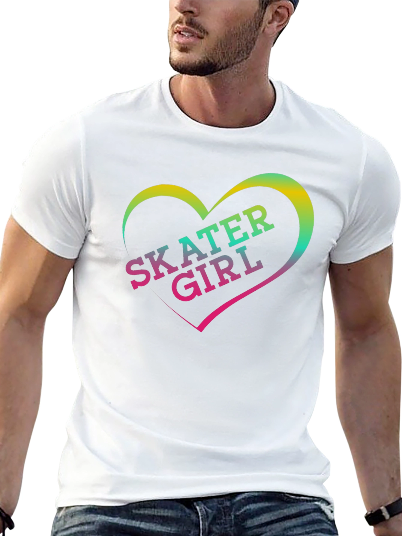 Skater Girl Graphic T-Shirt - Black Cotton Tee