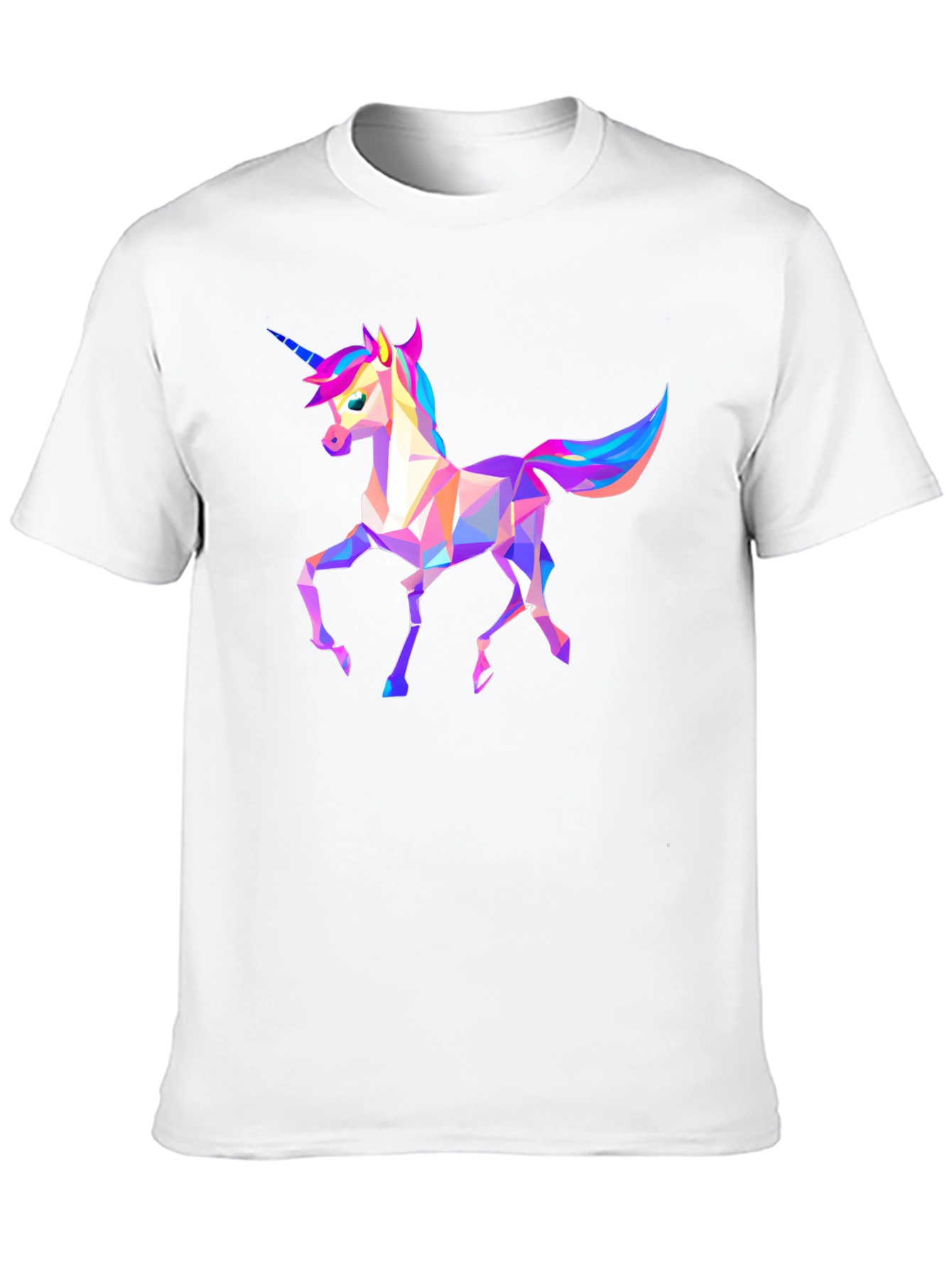 Geometric Unicorn Graphic Tee - Black