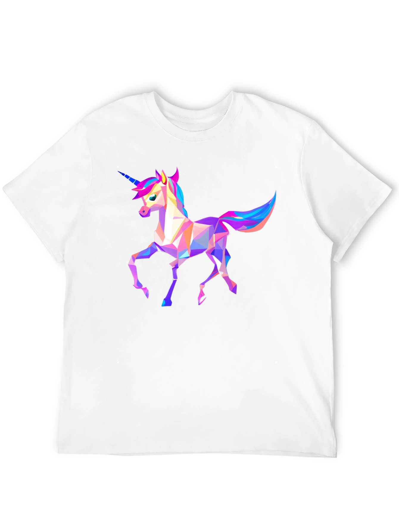 Geometric Unicorn Graphic Tee - Black