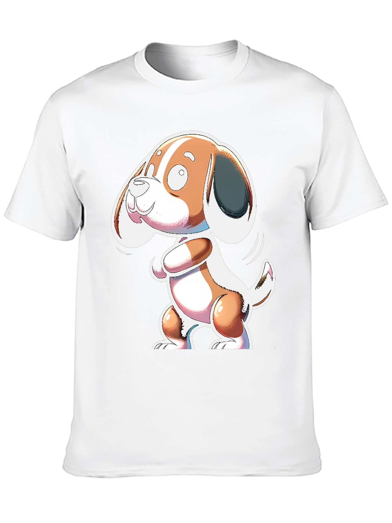 Cartoon Dog Graphic Black T-Shirt