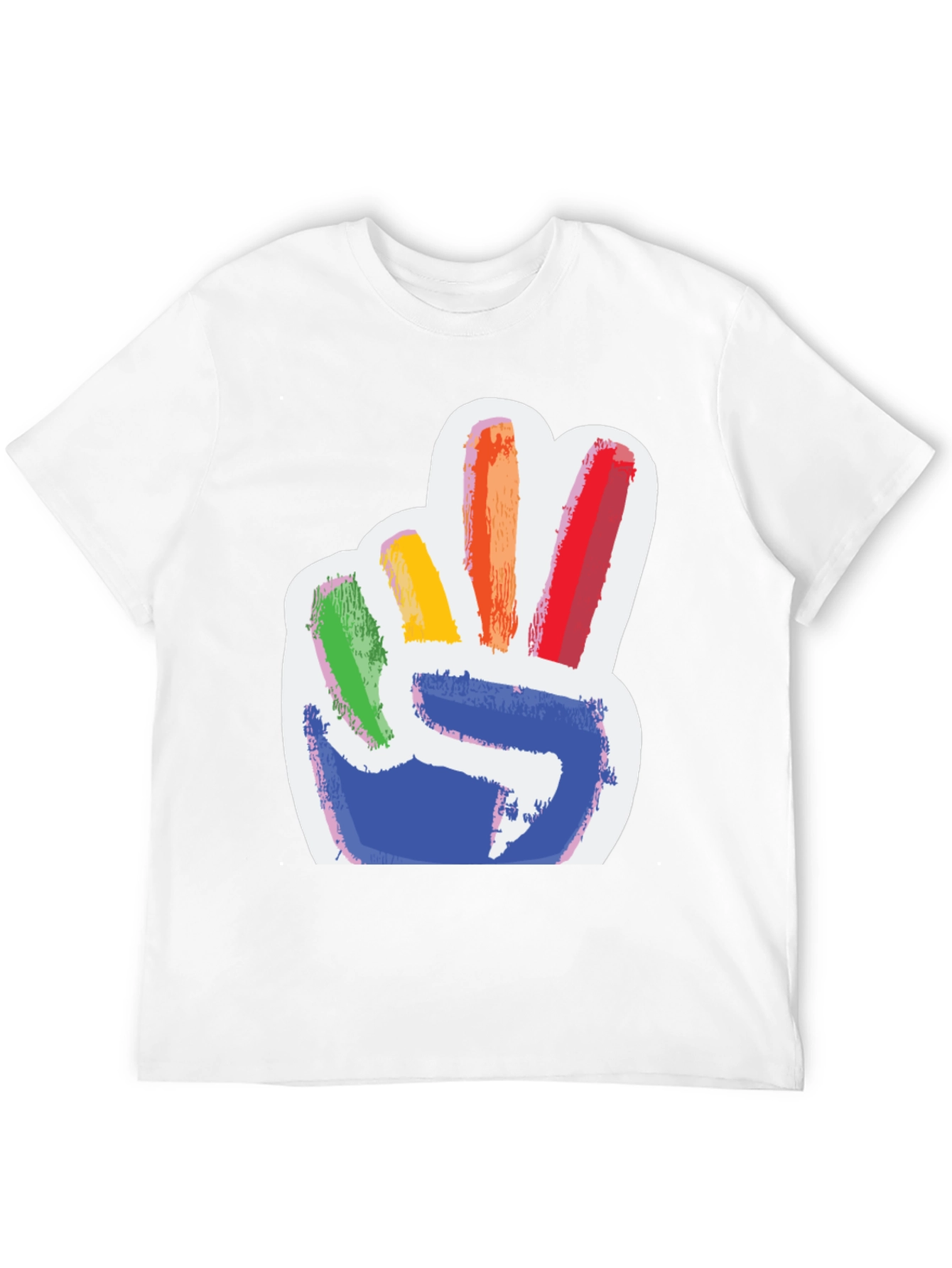 Rainbow Peace Sign Graphic Tee - Mens Black T-Shirt
