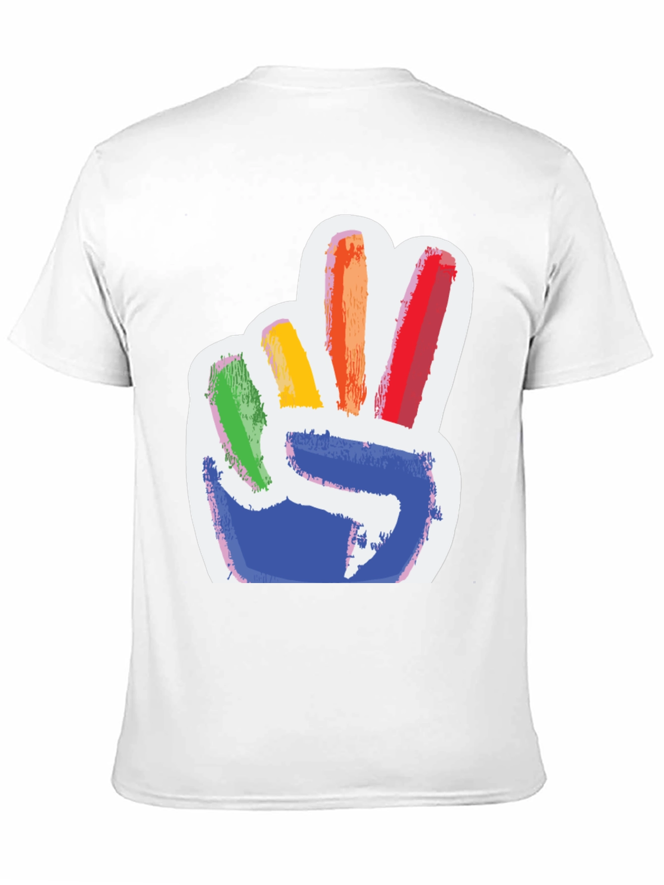 Rainbow Peace Sign Graphic Tee - Mens Black T-Shirt