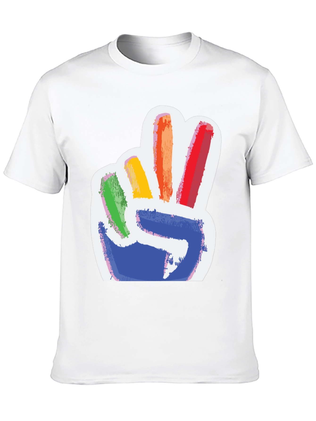 Rainbow Peace Sign Graphic Tee - Mens Black T-Shirt