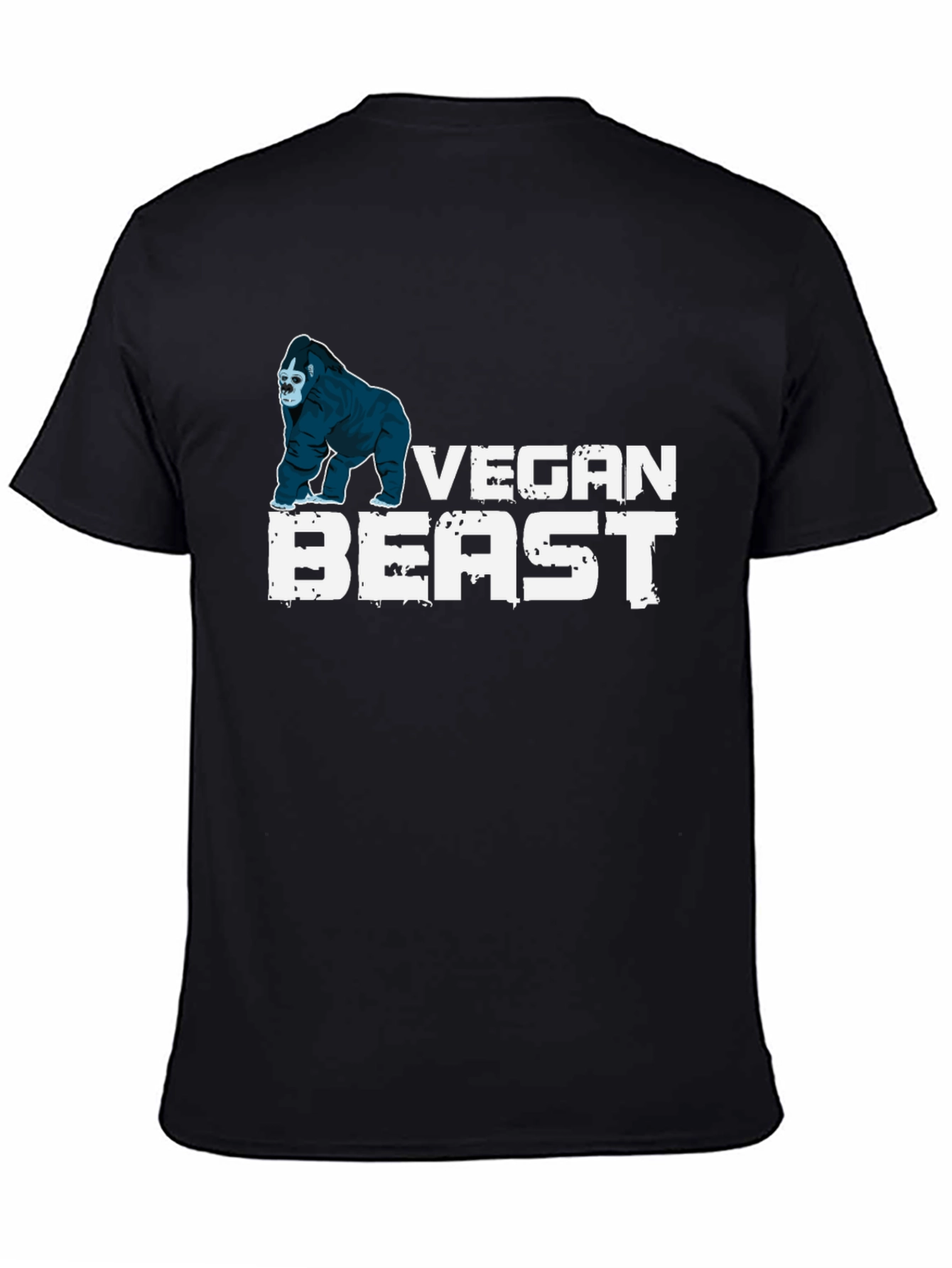 Vegan Beast T-Shirt - Gorilla Design Black