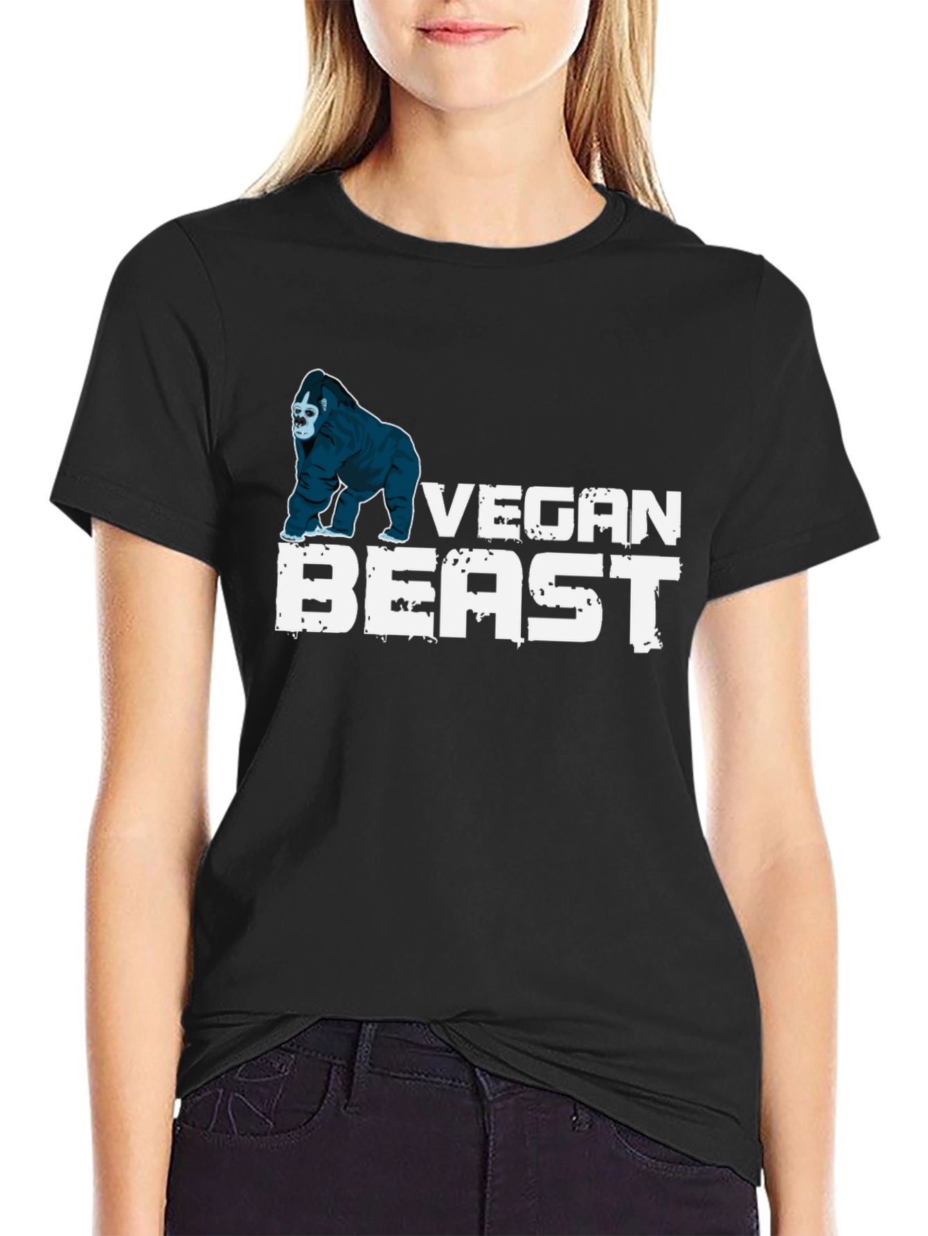 Vegan Beast T-Shirt - Gorilla Design Black