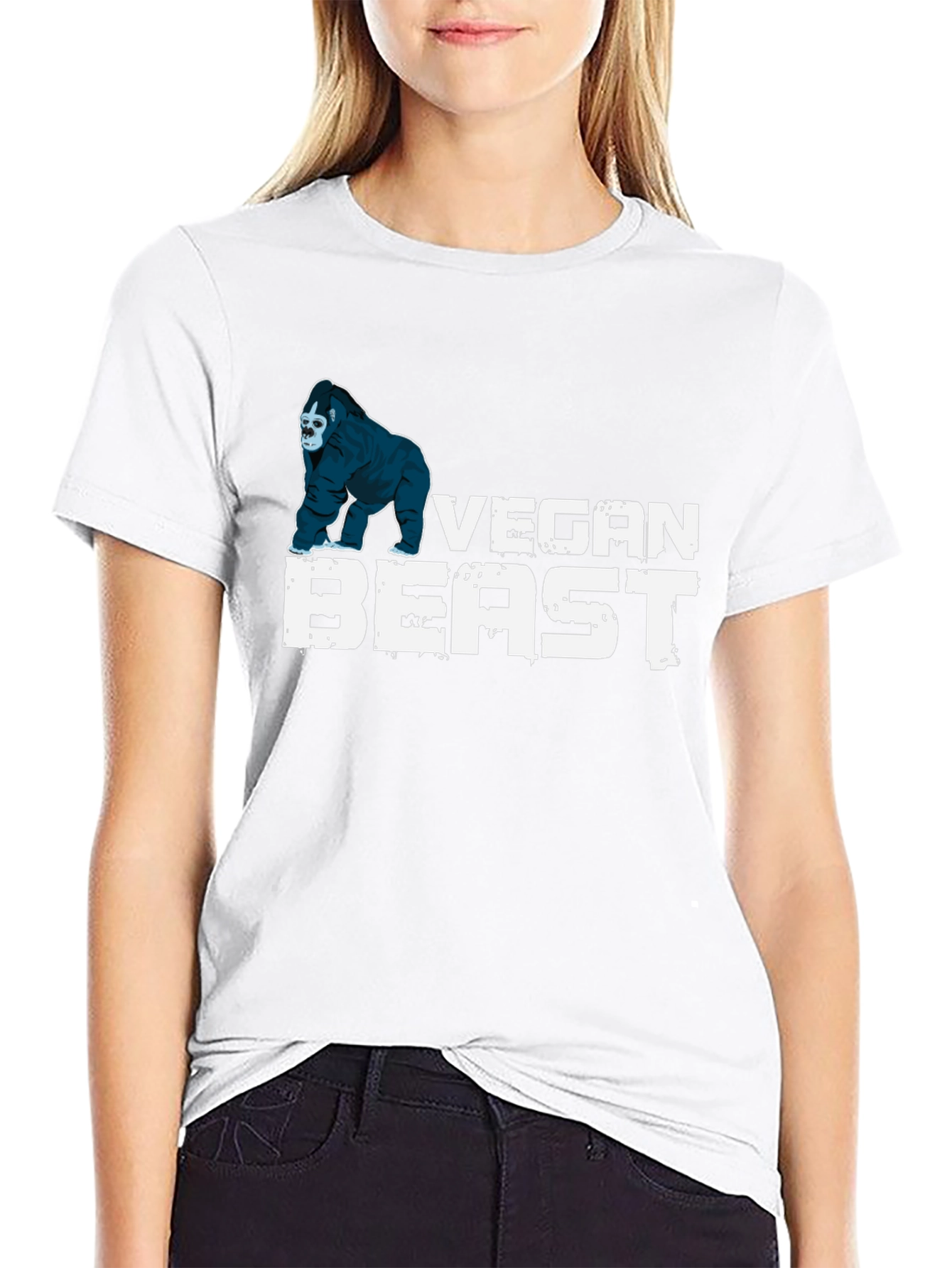 Vegan Beast T-Shirt - Gorilla Design Black