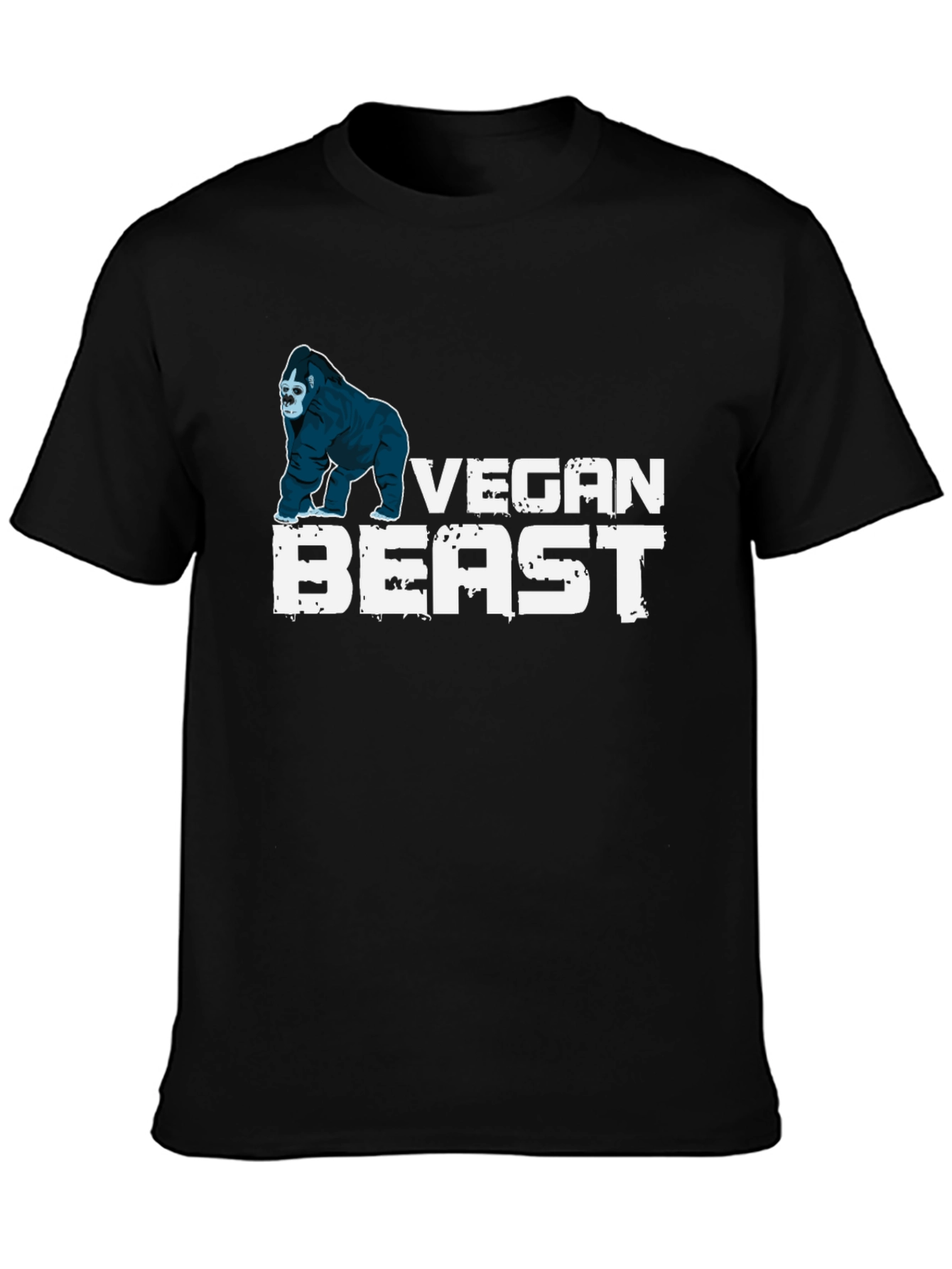 Vegan Beast T-Shirt - Gorilla Design Black