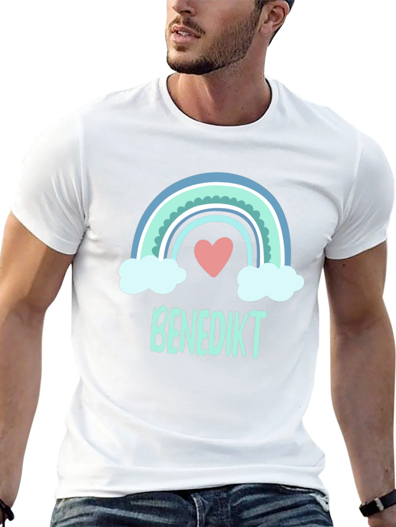 Rainbow Heart Benedikt Custom T-Shirt