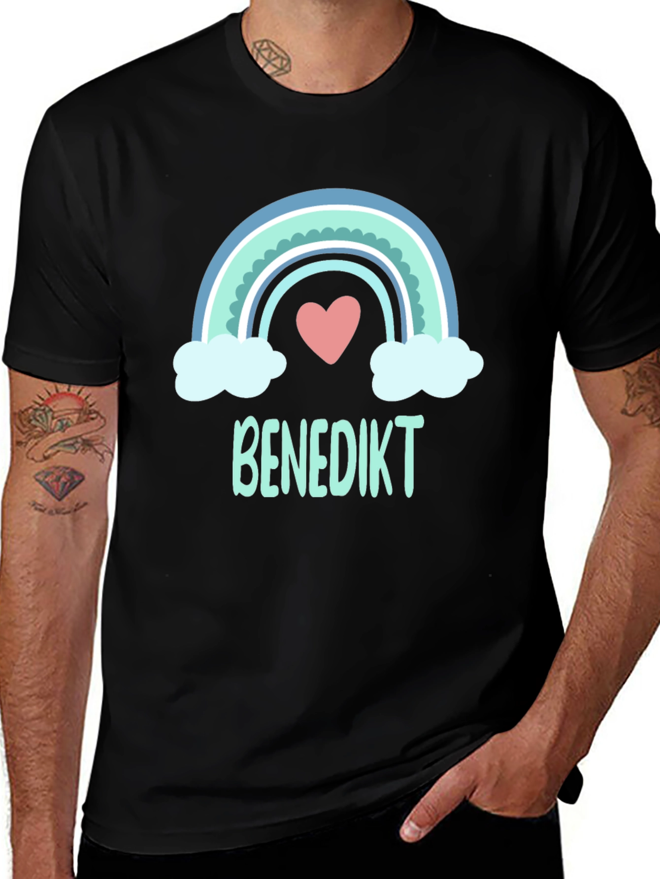 Rainbow Heart Benedikt Custom T-Shirt