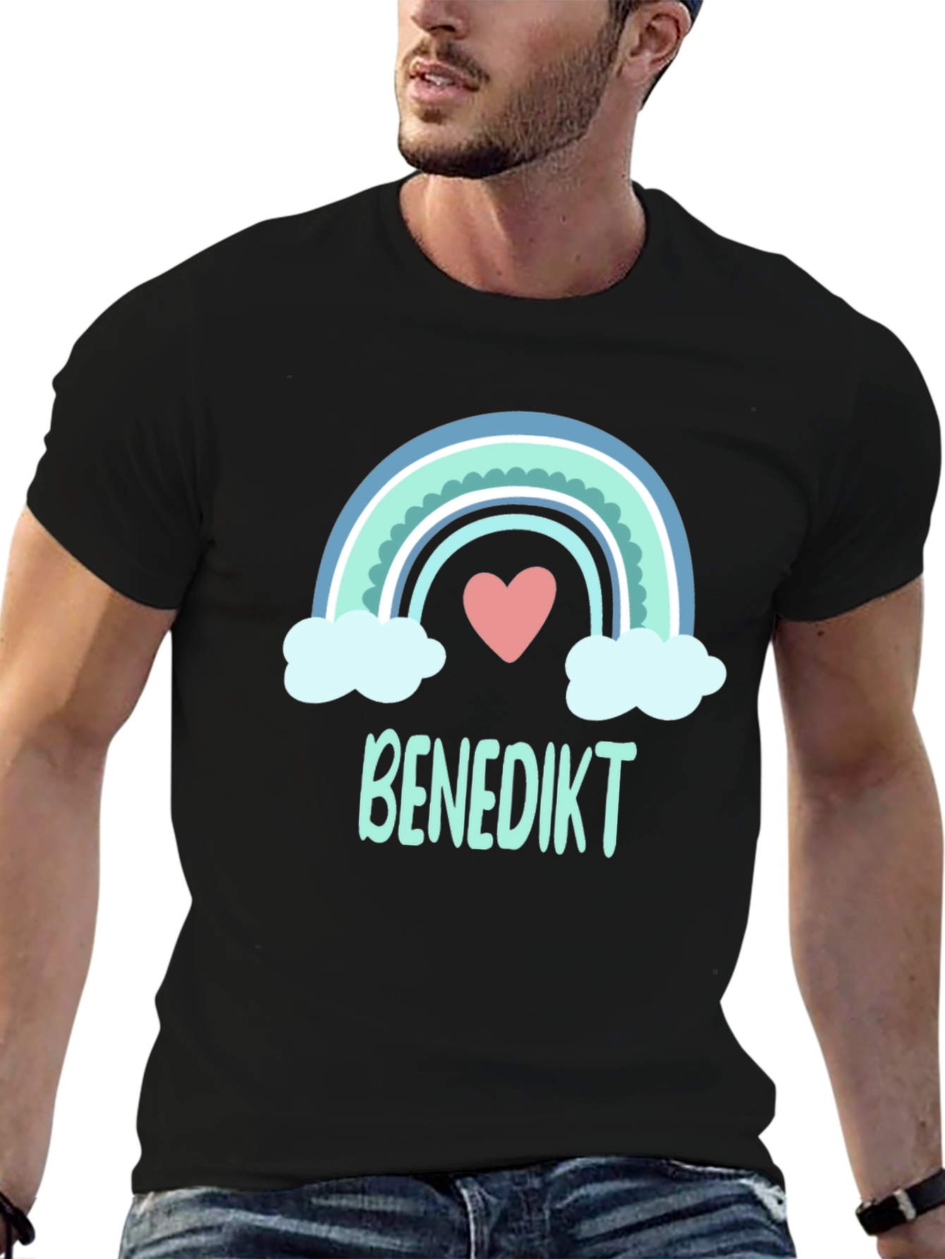Rainbow Heart Benedikt Custom T-Shirt