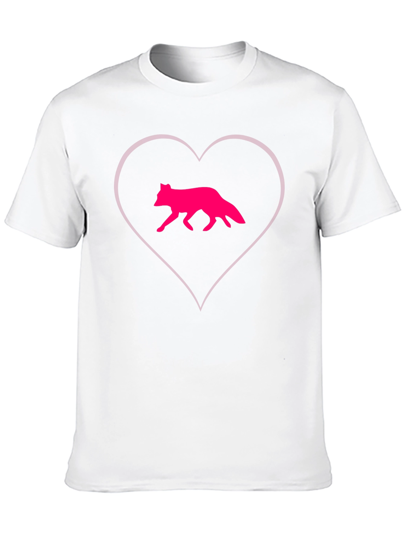 Fox Love Tee - Black Cotton Blend Graphic T-Shirt