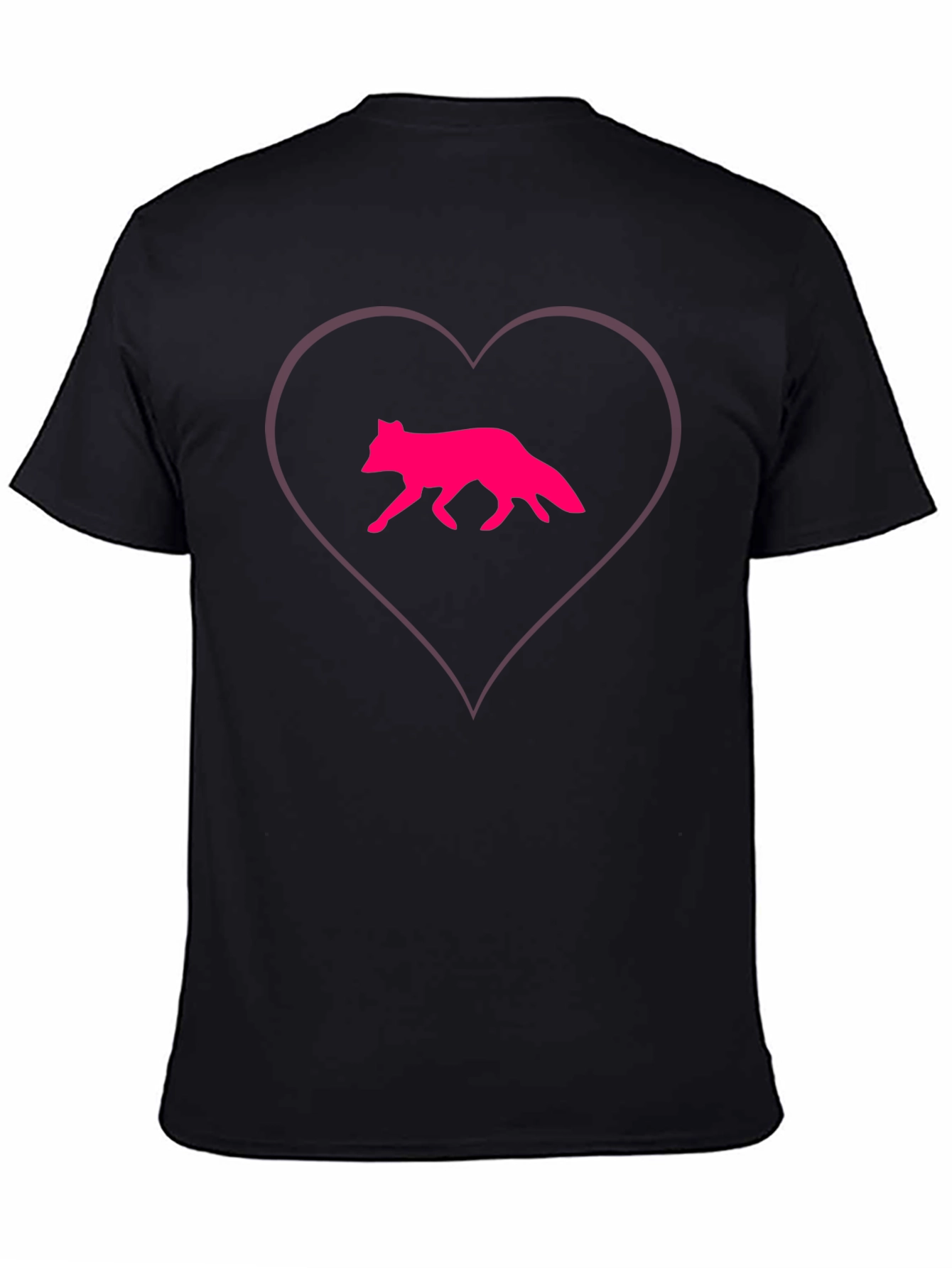 Fox Love Tee - Black Cotton Blend Graphic T-Shirt