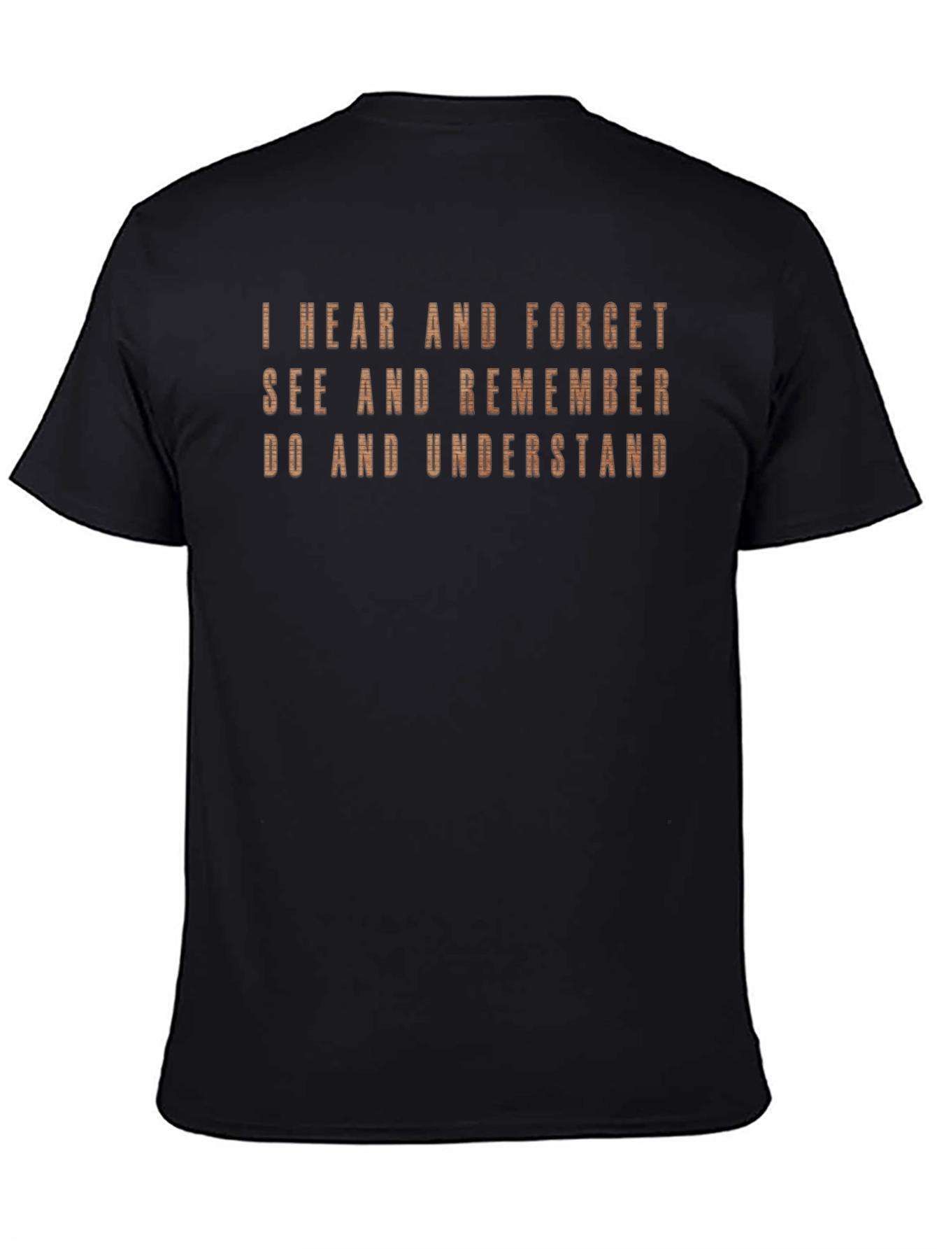 I Hear and Forget Mens Black Graphic Tee
