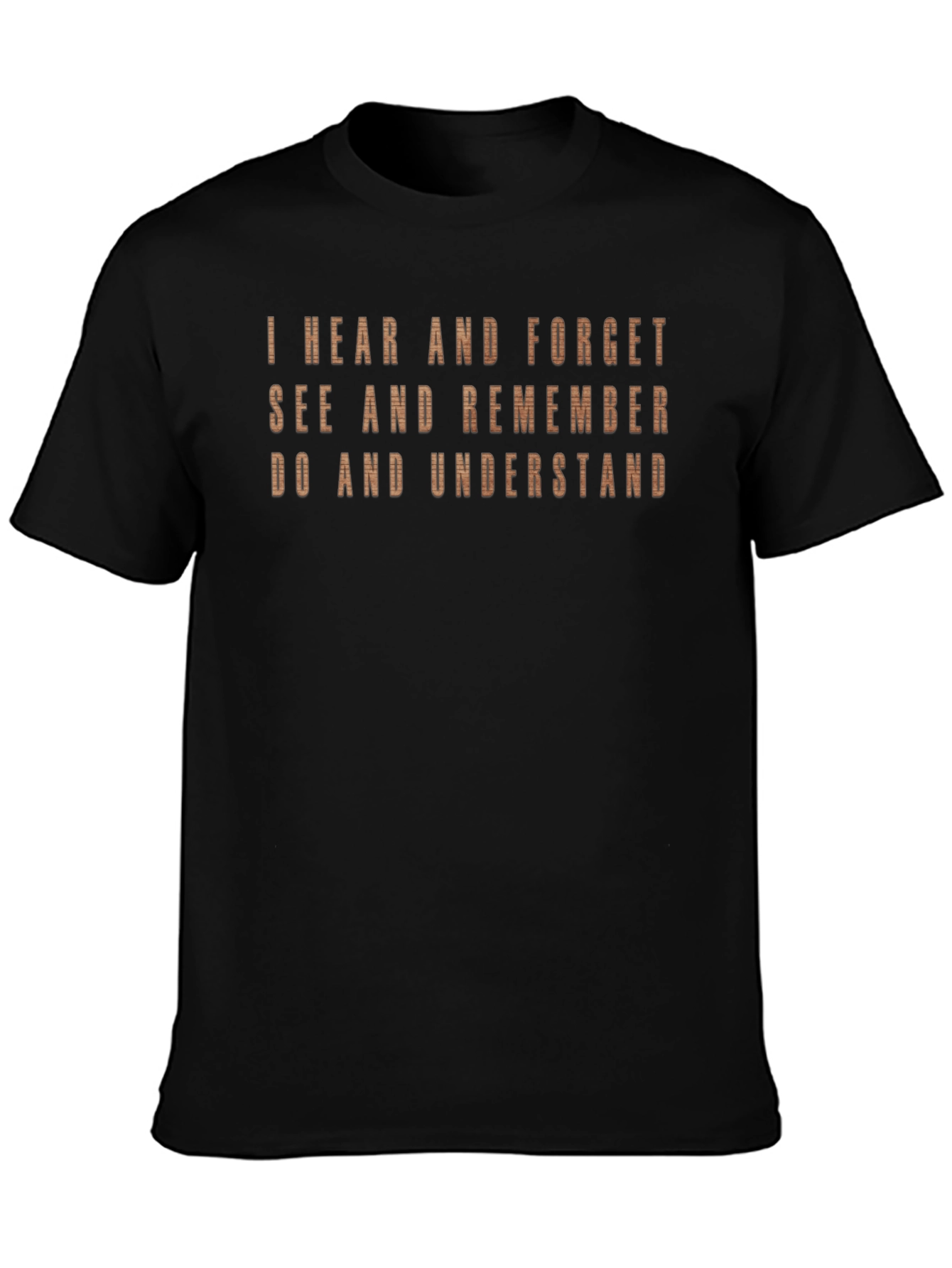 I Hear and Forget Mens Black Graphic Tee