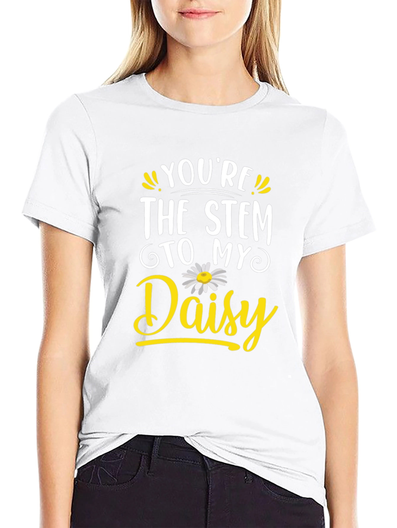 Youre the Stem to My Daisy Black T-Shirt