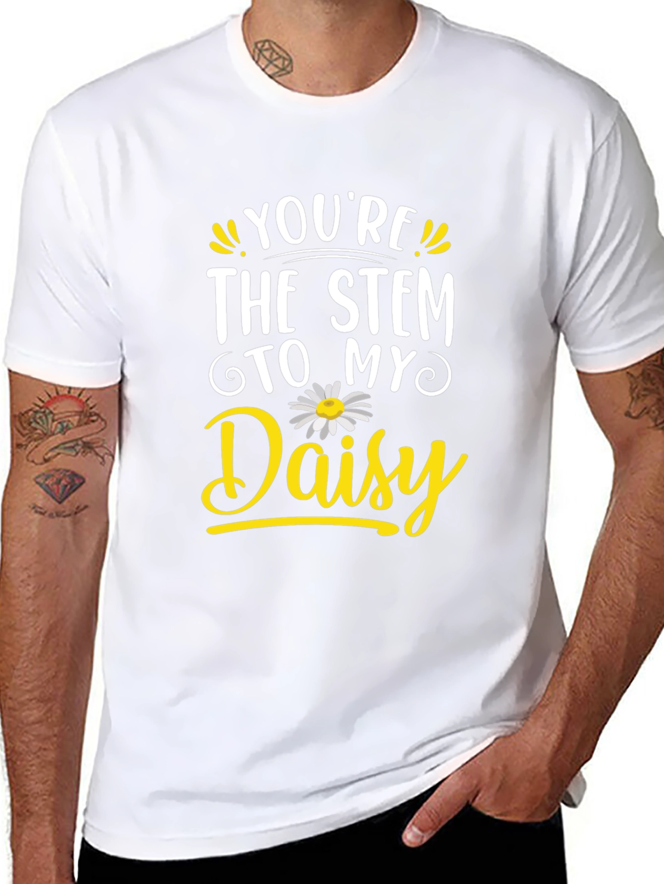 Youre the Stem to My Daisy Black T-Shirt