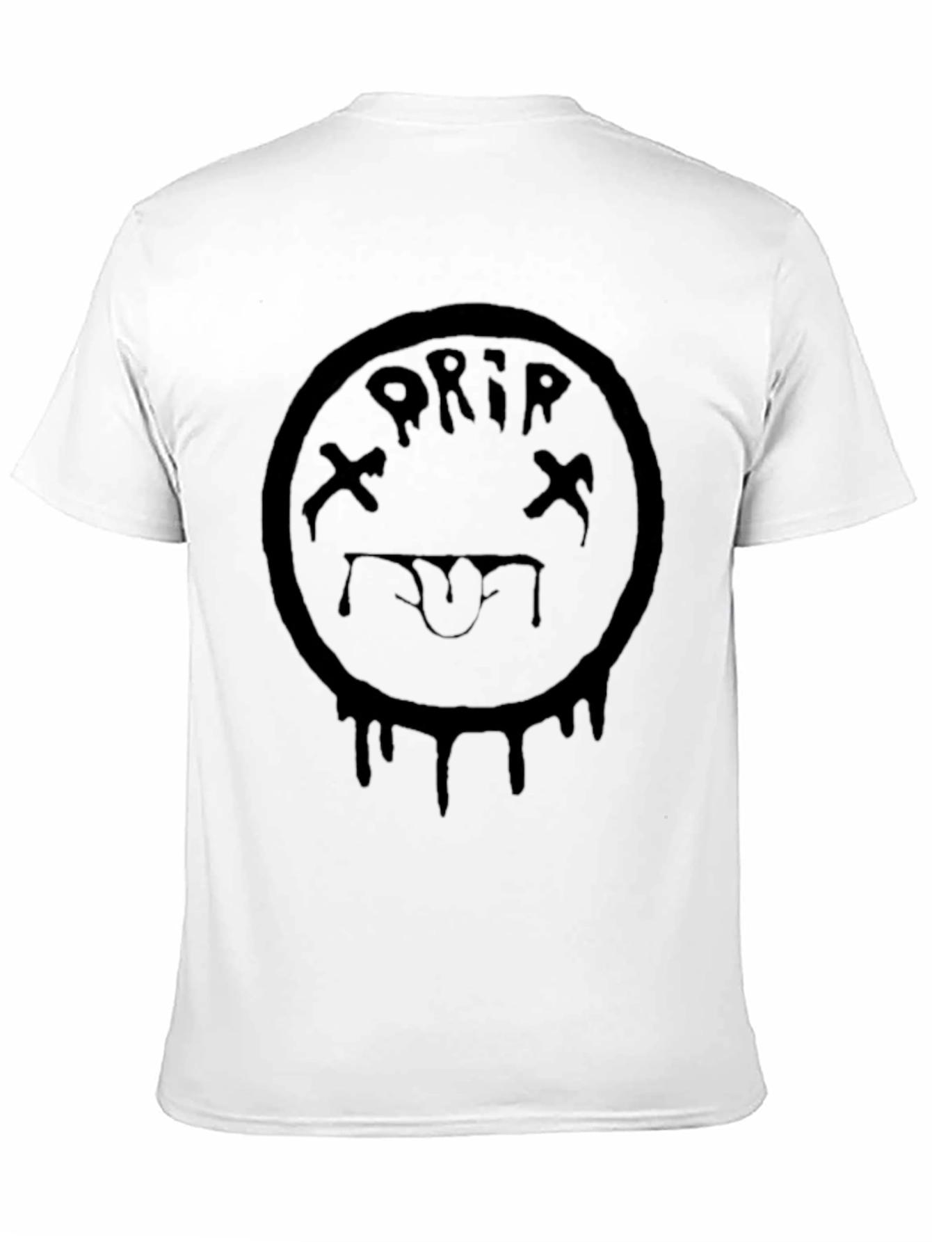 Drip Smiley Face Graphic Tee - Black