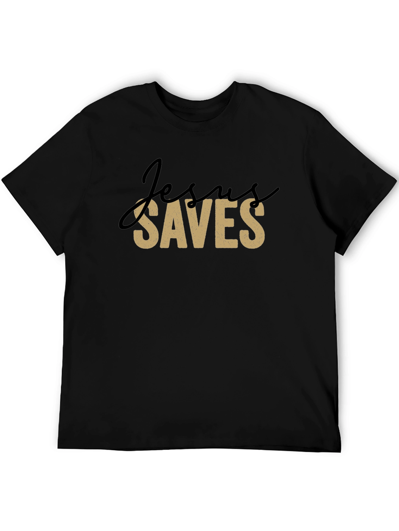 Jesus Saves Graphic T-Shirt - Black