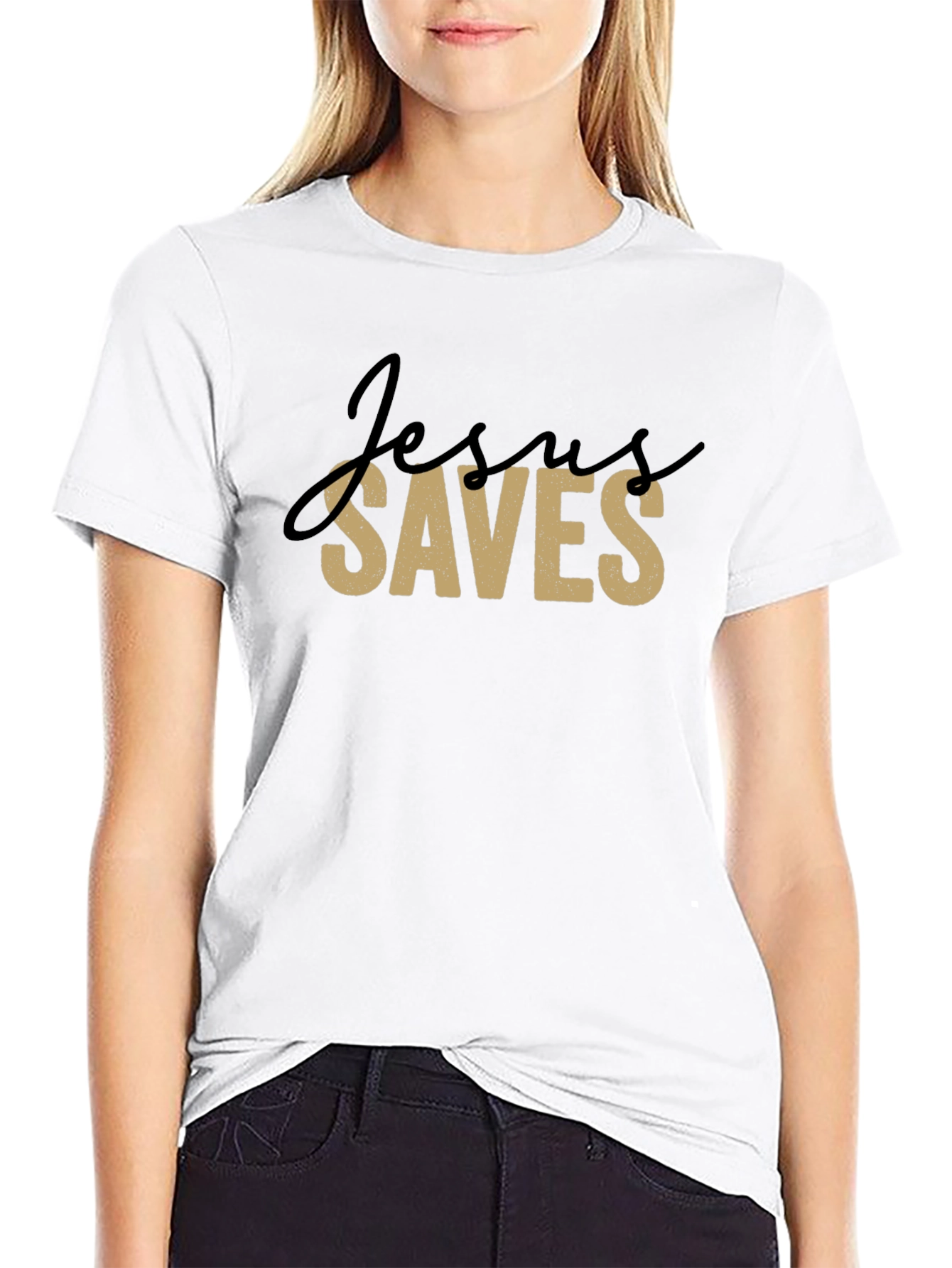 Jesus Saves Graphic T-Shirt - Black