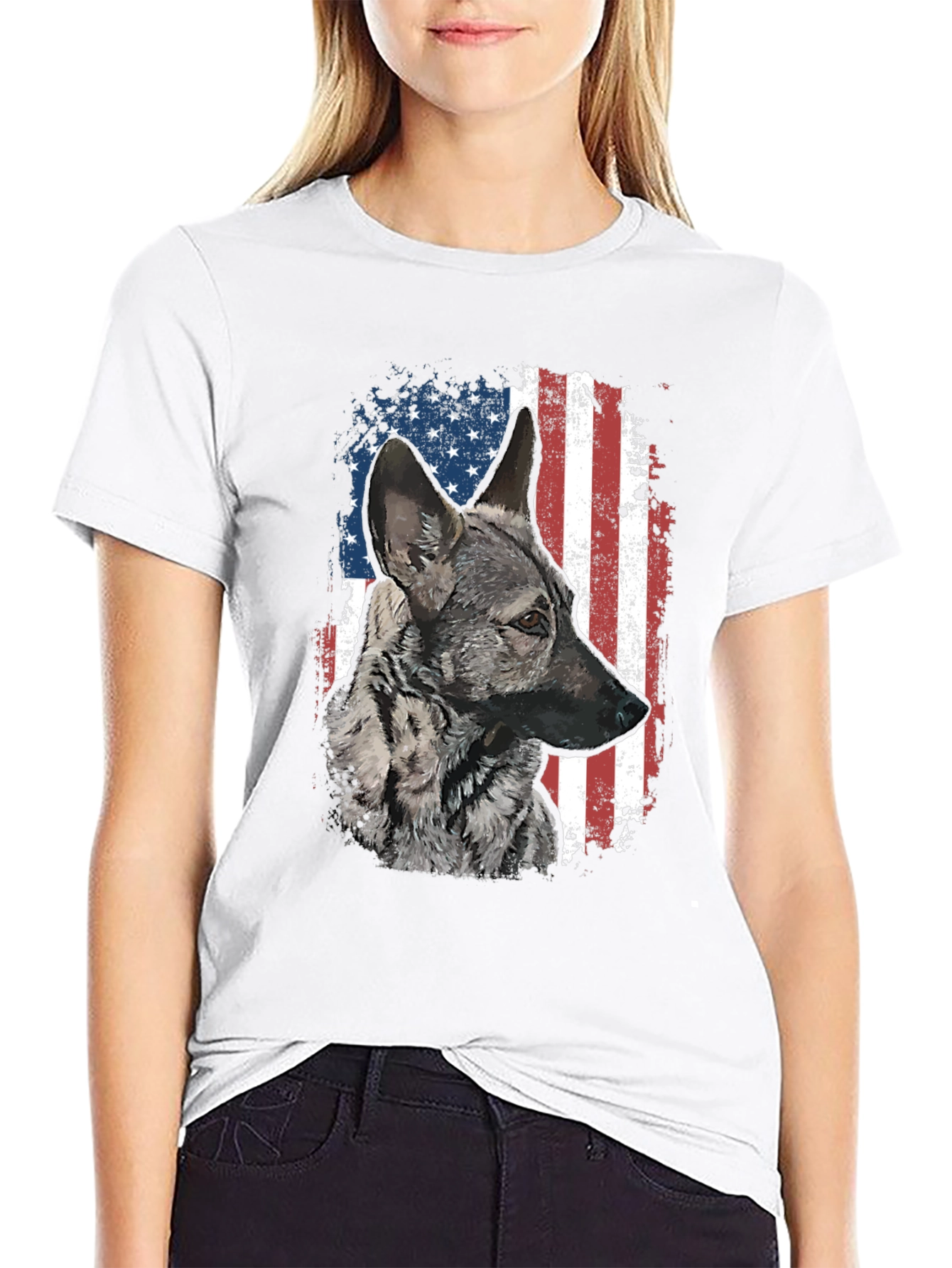 Patriotic German Shepherd Graphic Tee