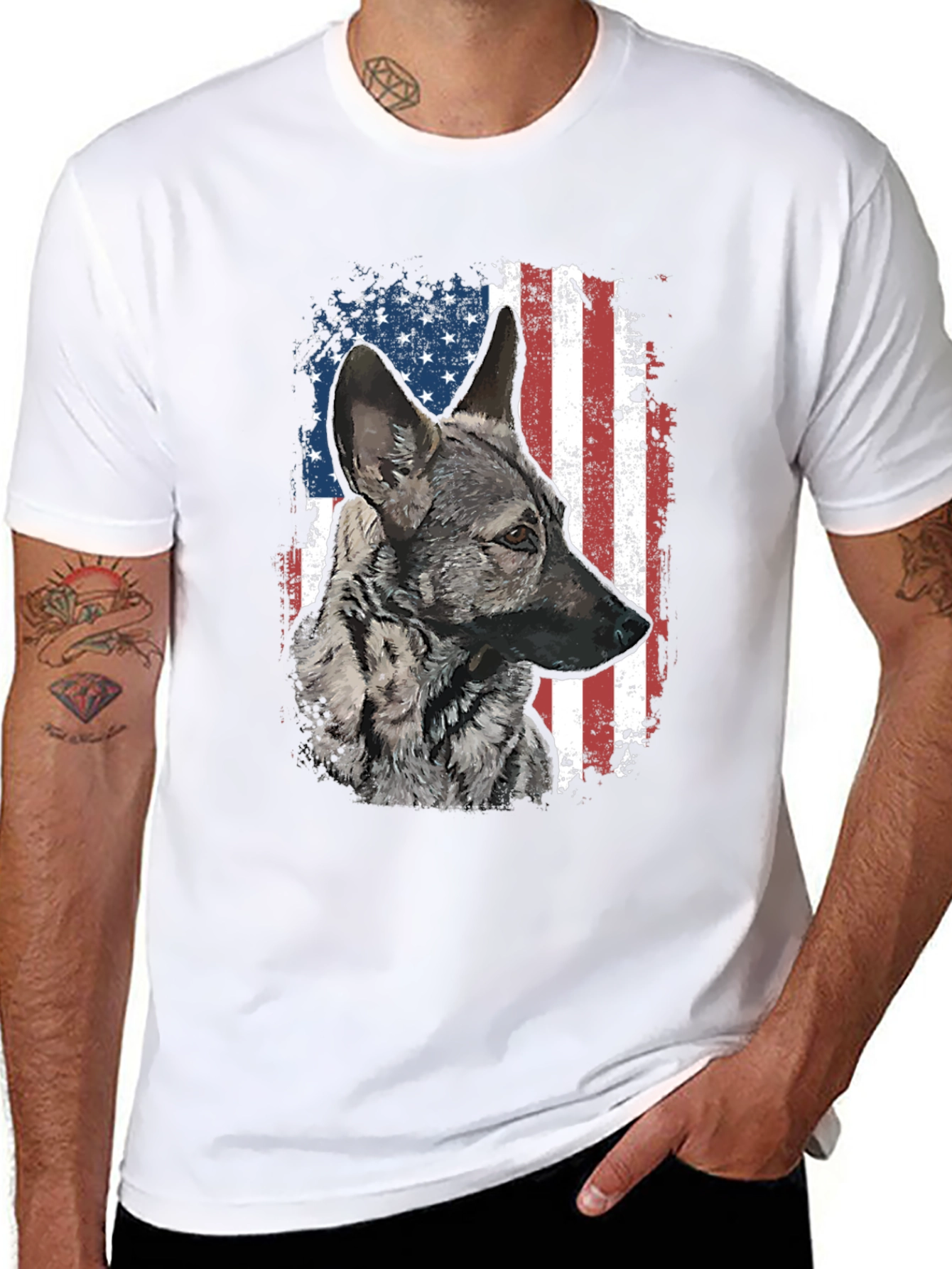 Patriotic German Shepherd Graphic Tee
