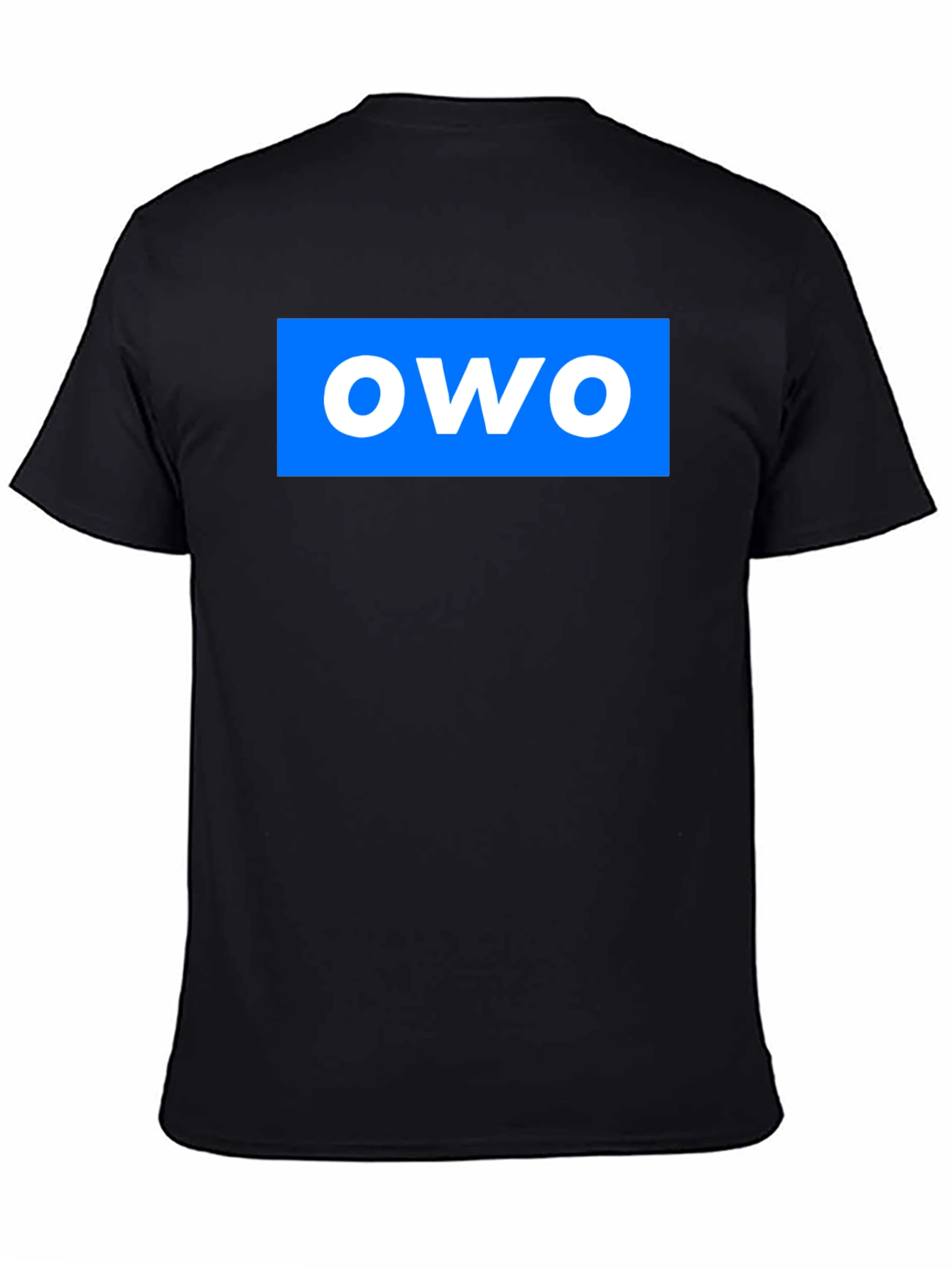 OWO Graphic T-Shirt - Blue on Black