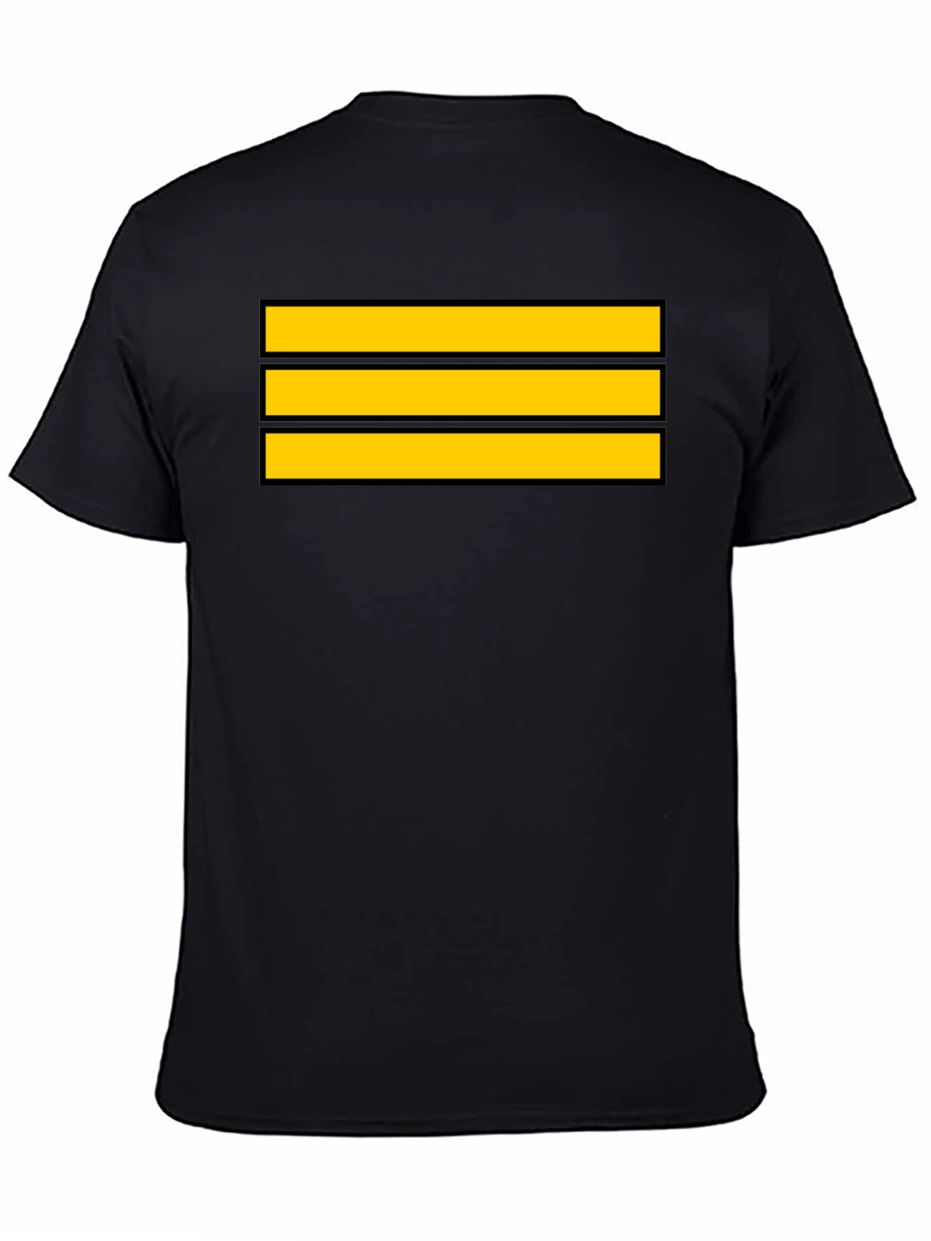Captain Stripes Black Tee - Bold Yellow Lines