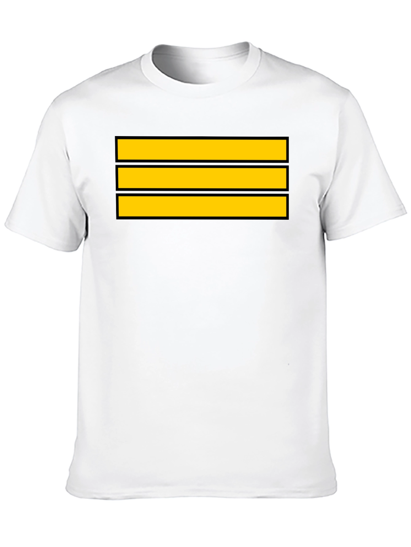 Captain Stripes Black Tee - Bold Yellow Lines