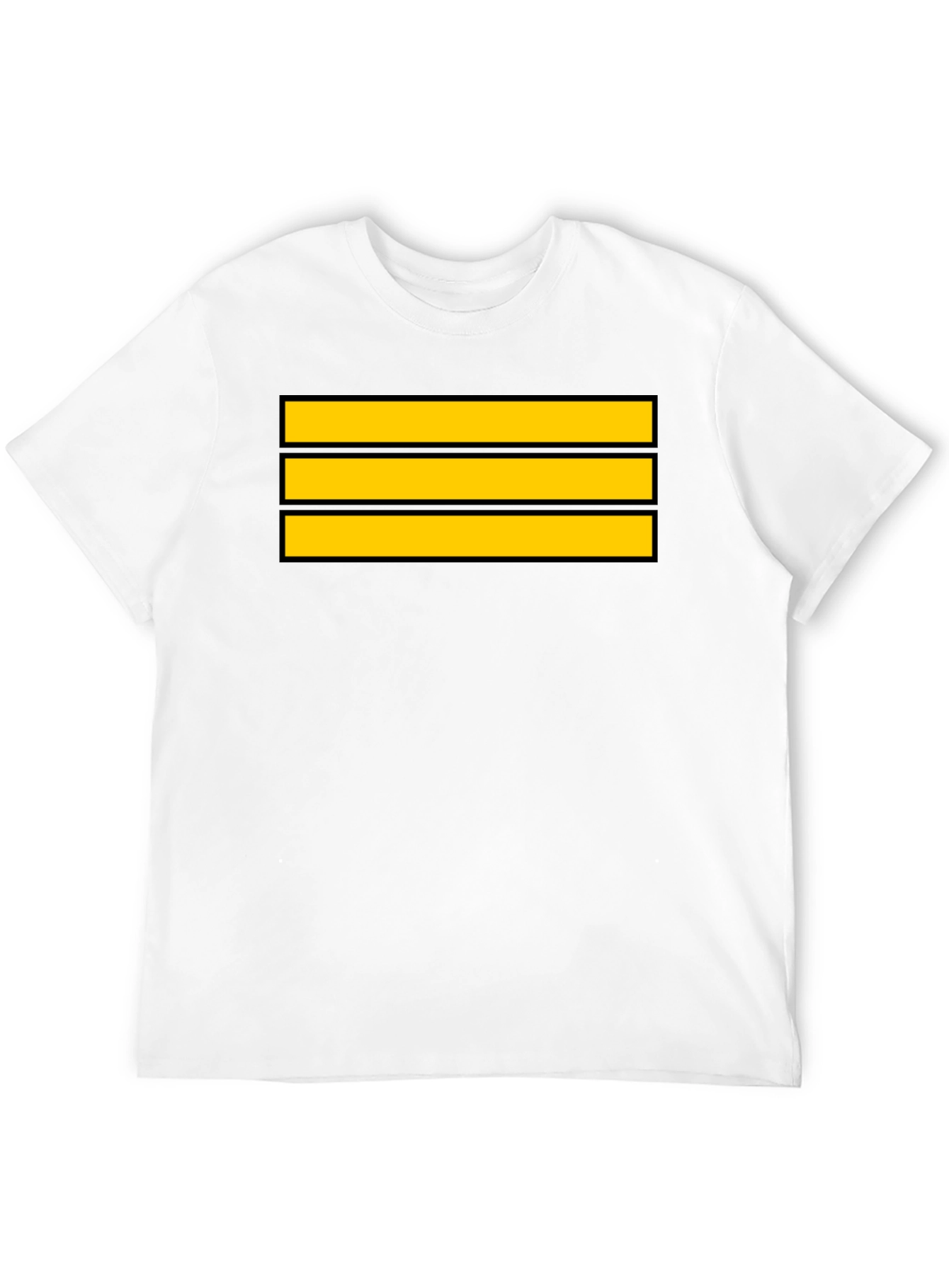 Captain Stripes Black Tee - Bold Yellow Lines