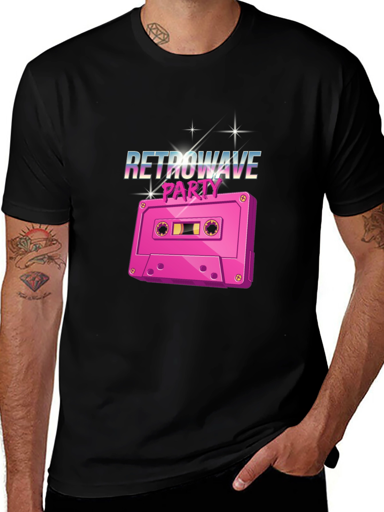 Retrowave Party Cassette Tape Graphic T-Shirt