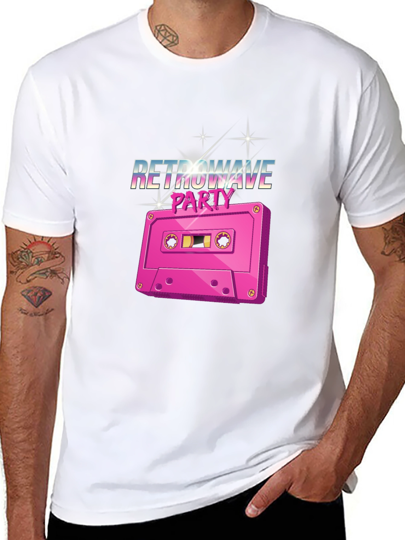Retrowave Party Cassette Tape Graphic T-Shirt