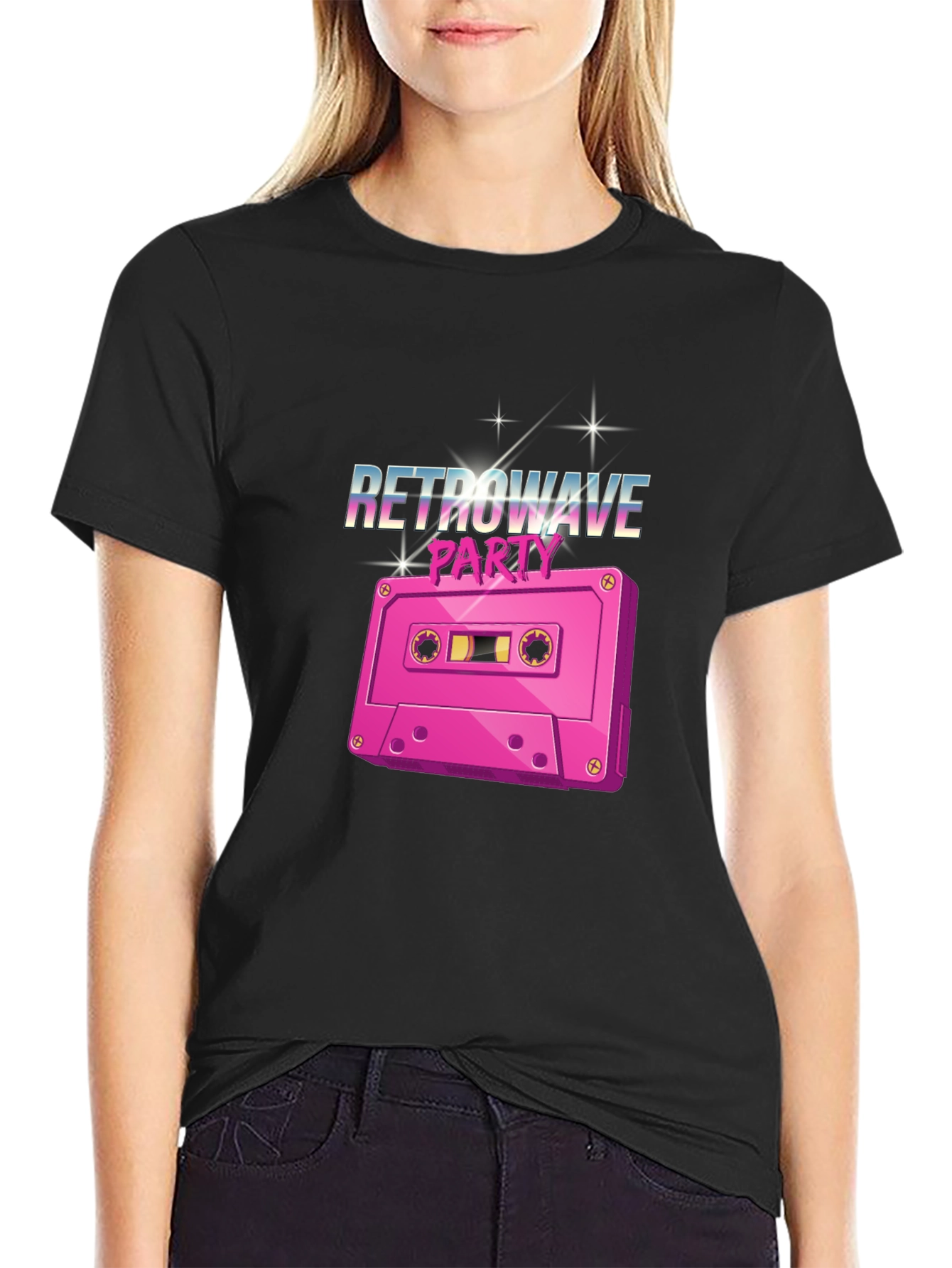 Retrowave Party Cassette Tape Graphic T-Shirt