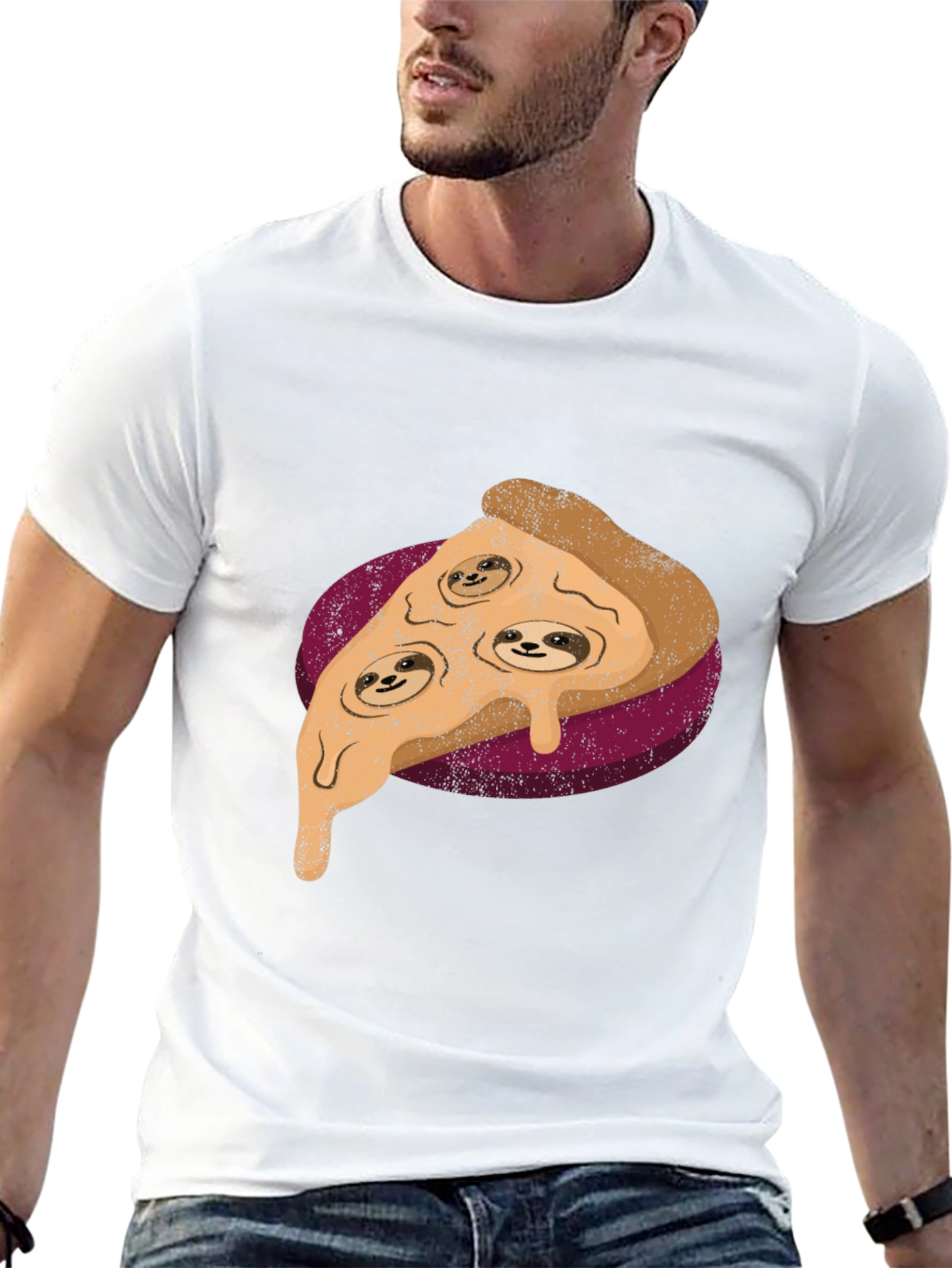 Sloth Pizza Graphic Tee - Relax and Eat!