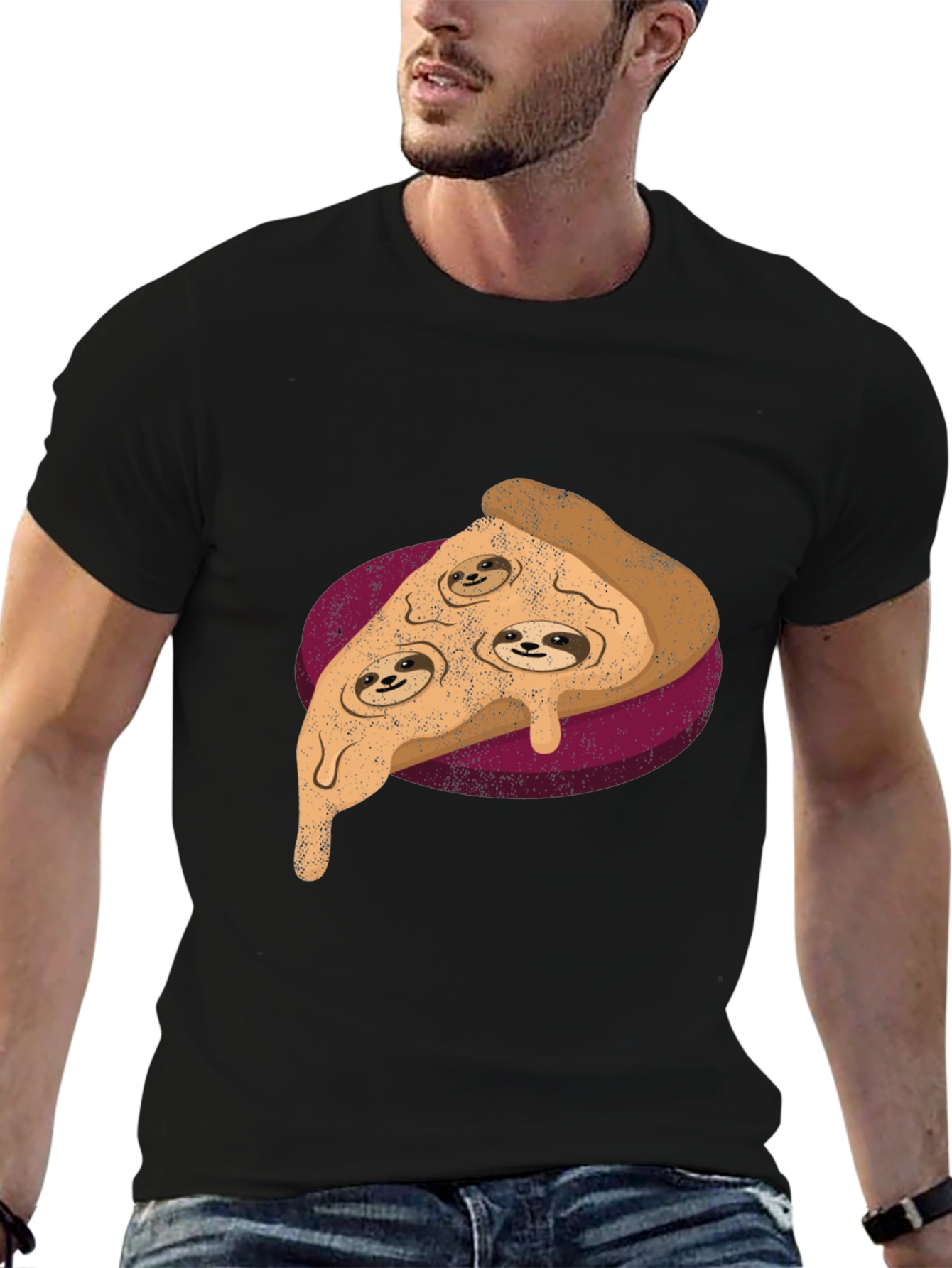 Sloth Pizza Graphic Tee - Relax and Eat!