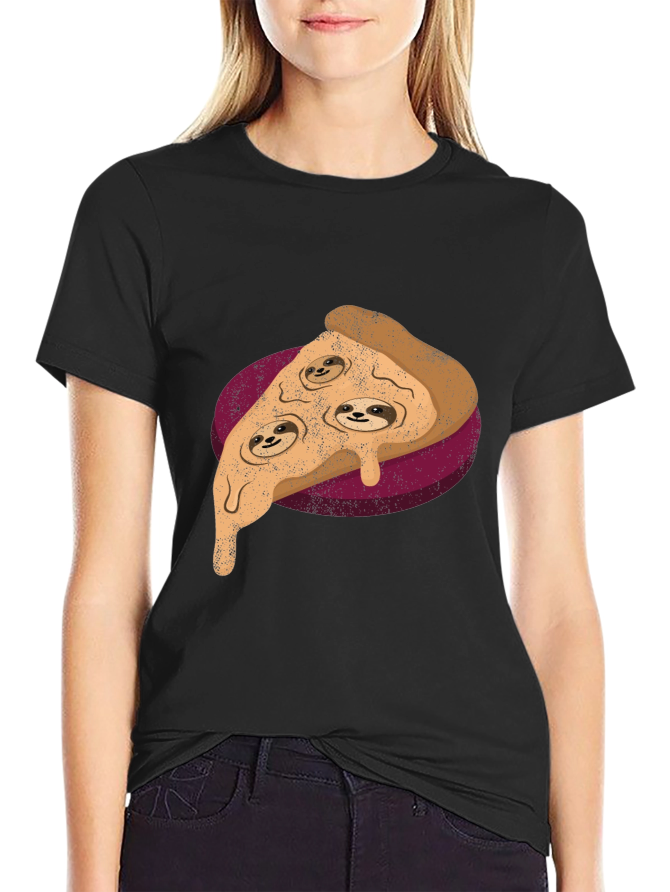 Sloth Pizza Graphic Tee - Relax and Eat!