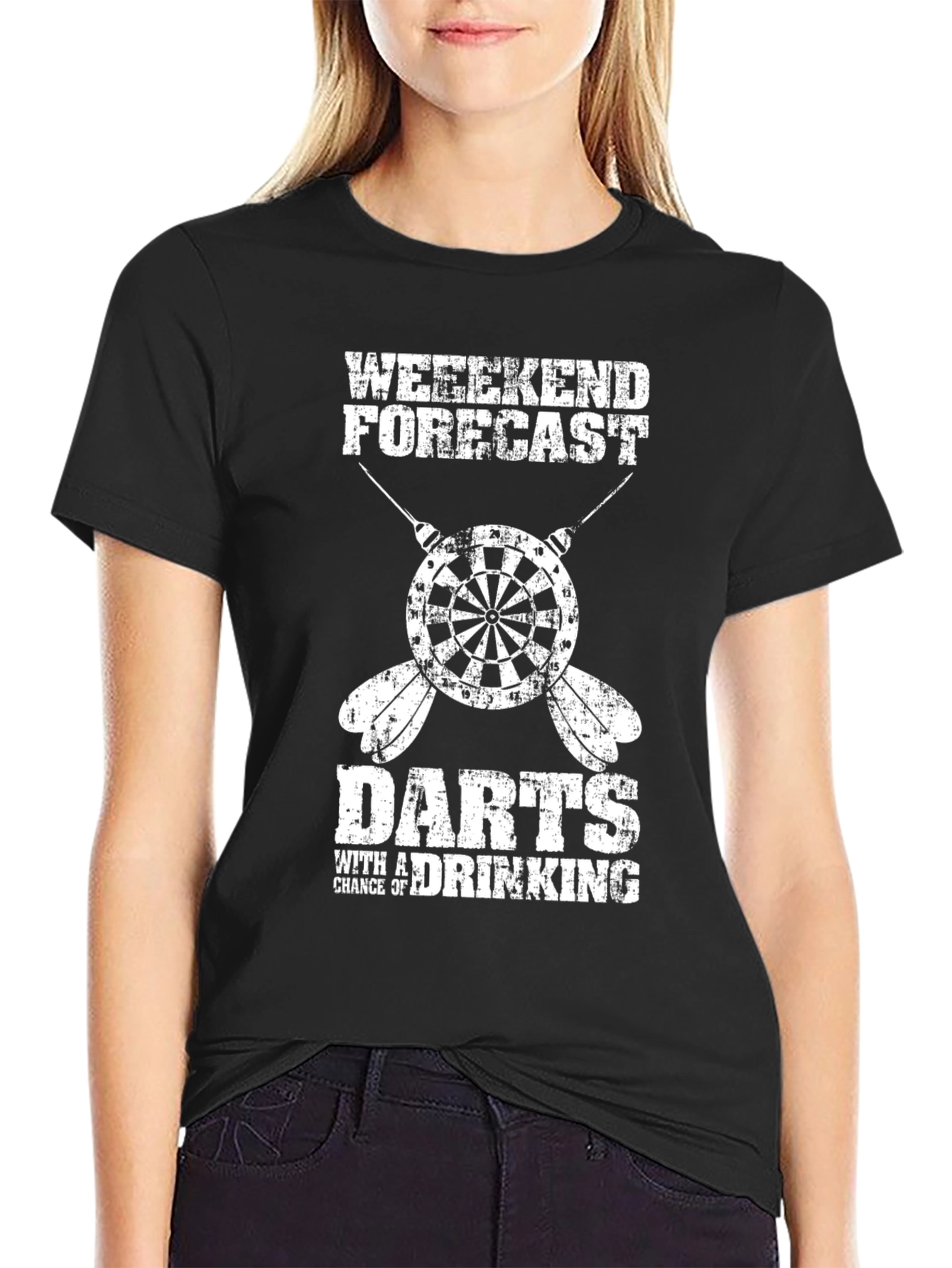 Weekend Forecast Darts & Drinking T-Shirt