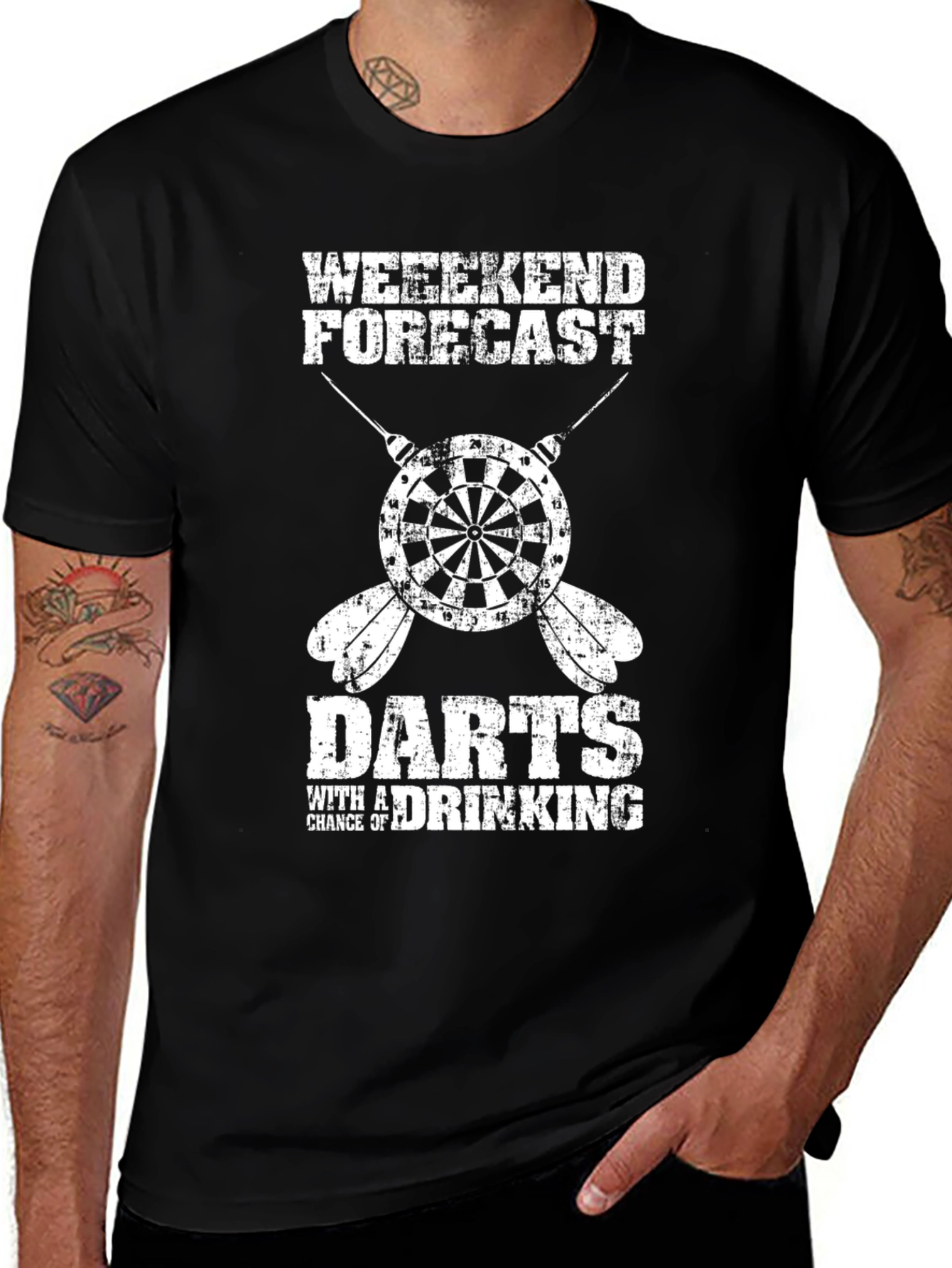 Weekend Forecast Darts & Drinking T-Shirt