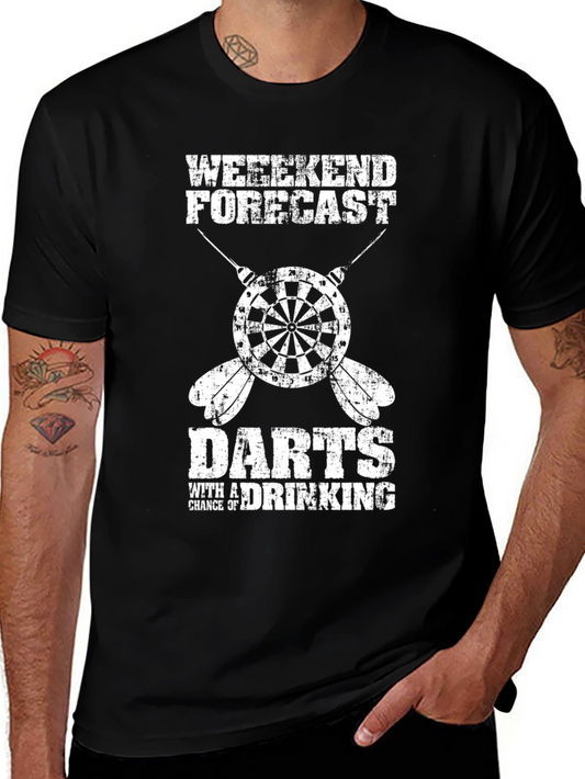 Weekend Forecast Darts & Drinking T-Shirt