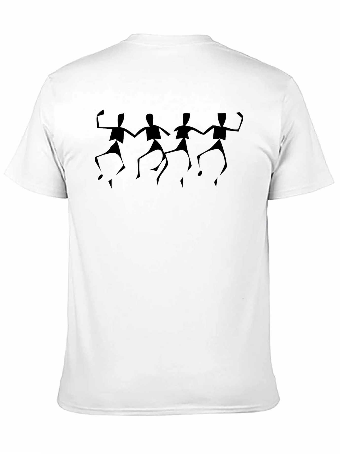 Modern Graphic Black T-Shirt with Dancing Figures