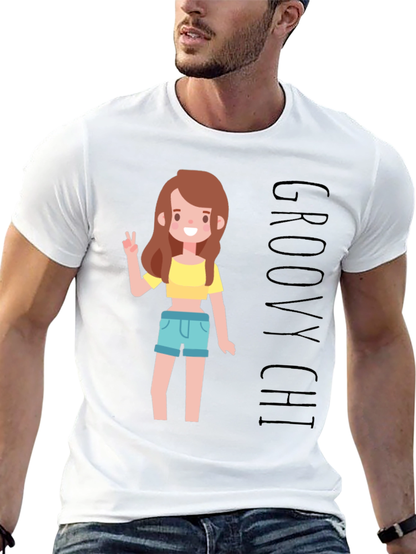 Groovy Chi Graphic T-Shirt - Black Unisex Tee