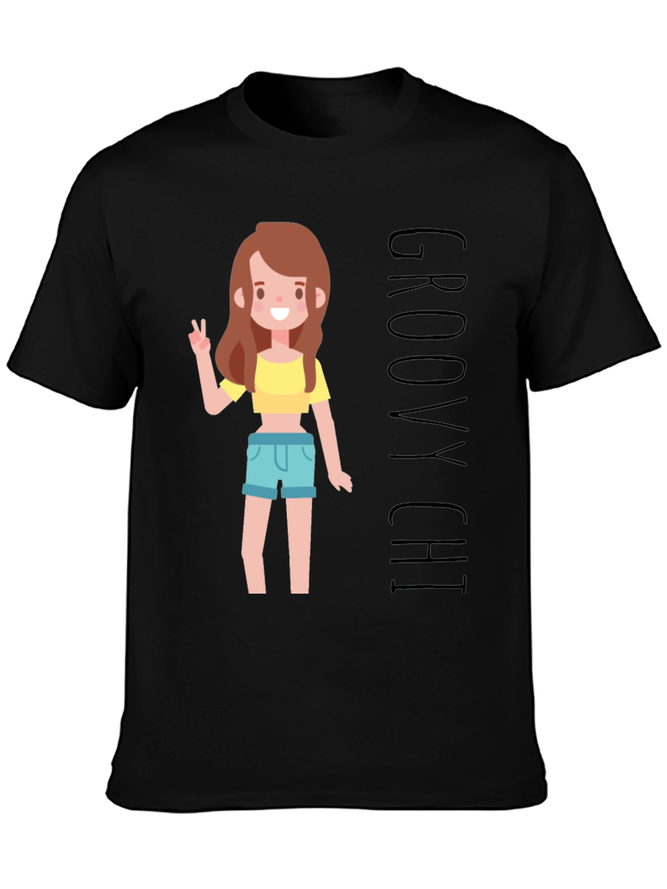 Groovy Chi Graphic T-Shirt - Black Unisex Tee