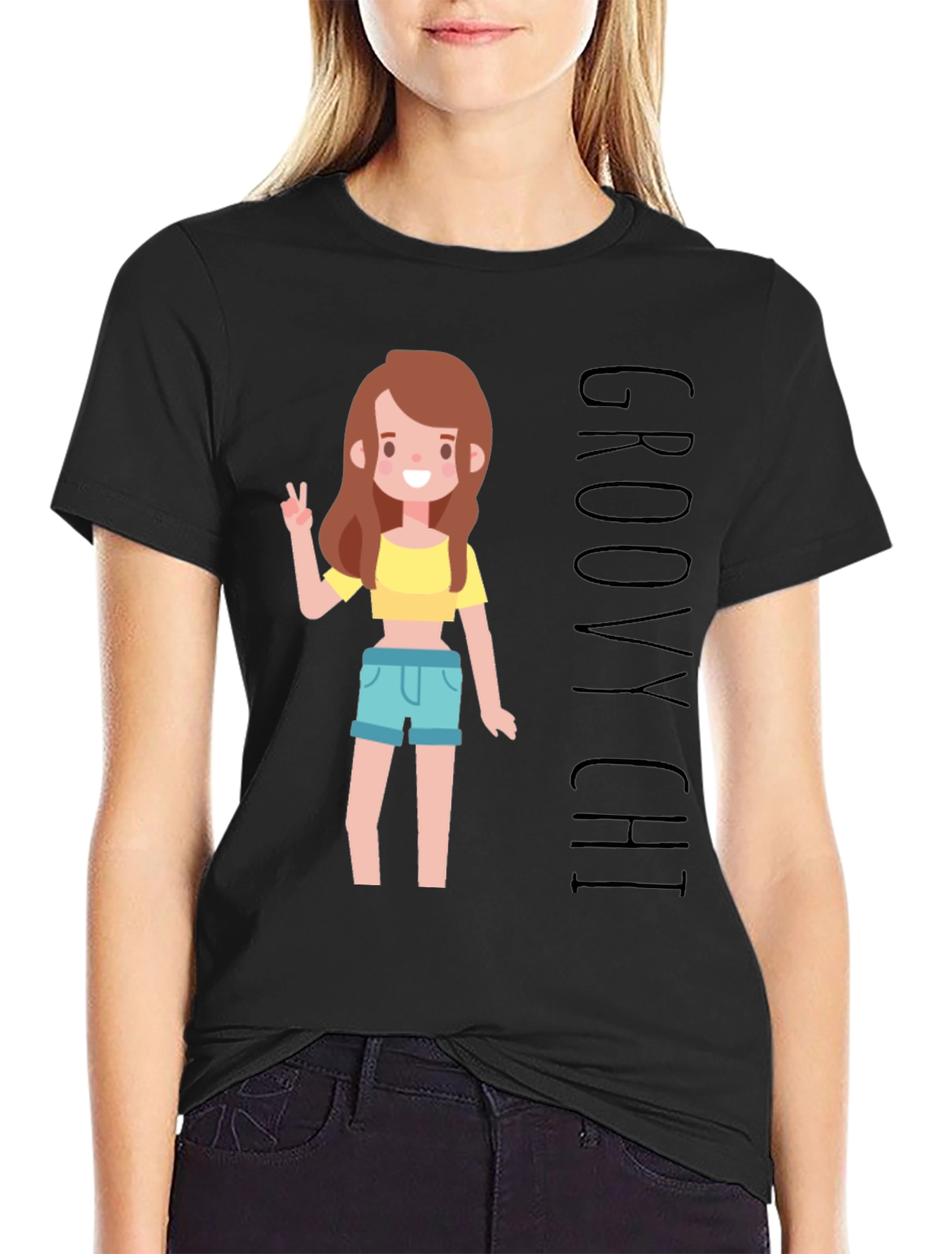 Groovy Chi Graphic T-Shirt - Black Unisex Tee